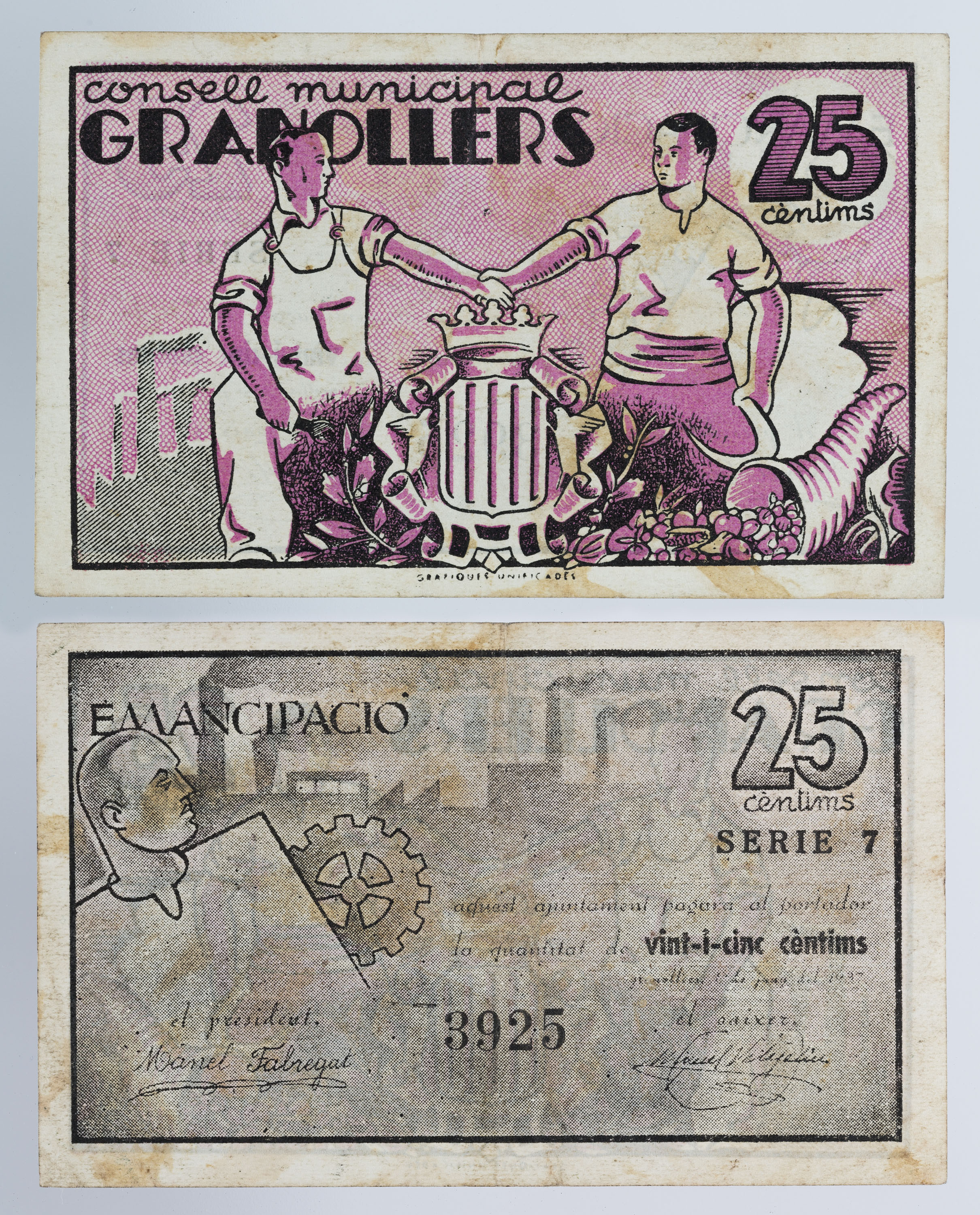 image for: Consell Municipal de Granollers - 25 cèntims - 01.06.1937