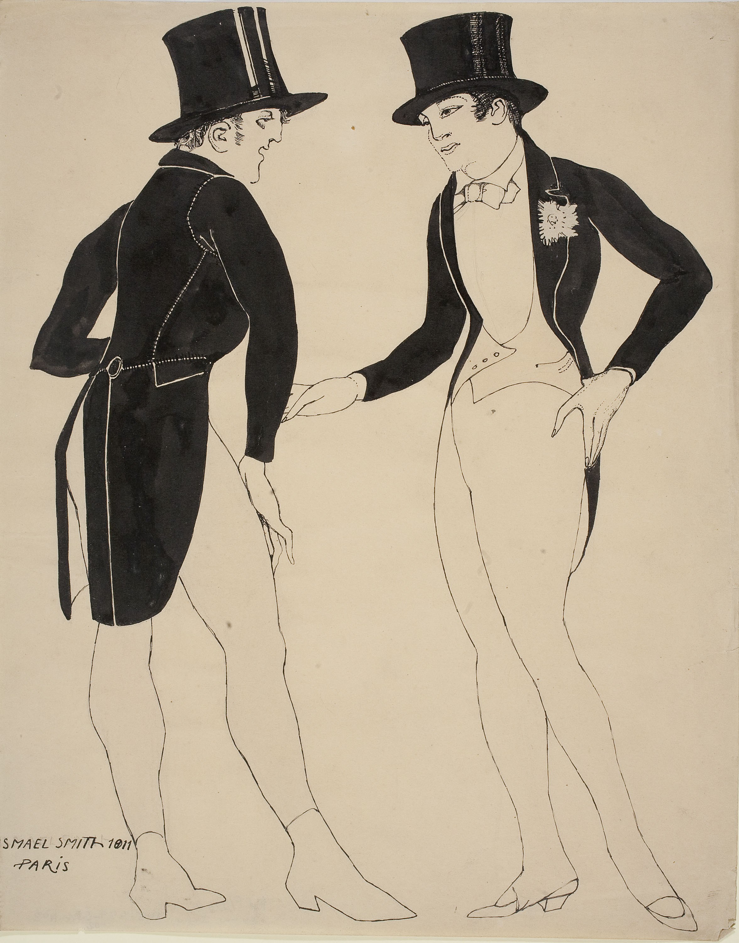 image for: Ismael Smith - Dandis parlant. Il·lustració satírica - 1911