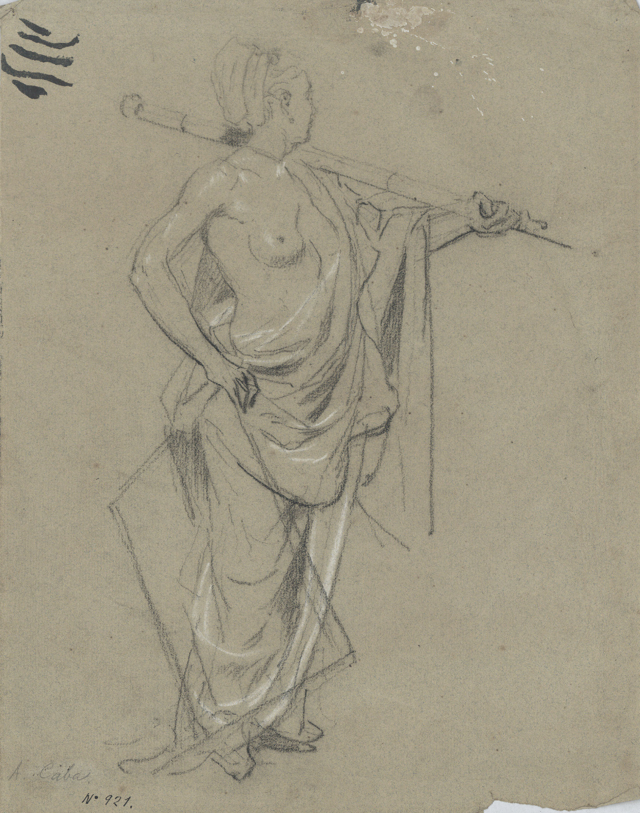 image for: Antoni Caba - Estudi de figura per a la pintura «La Pau» - Cap a 1876