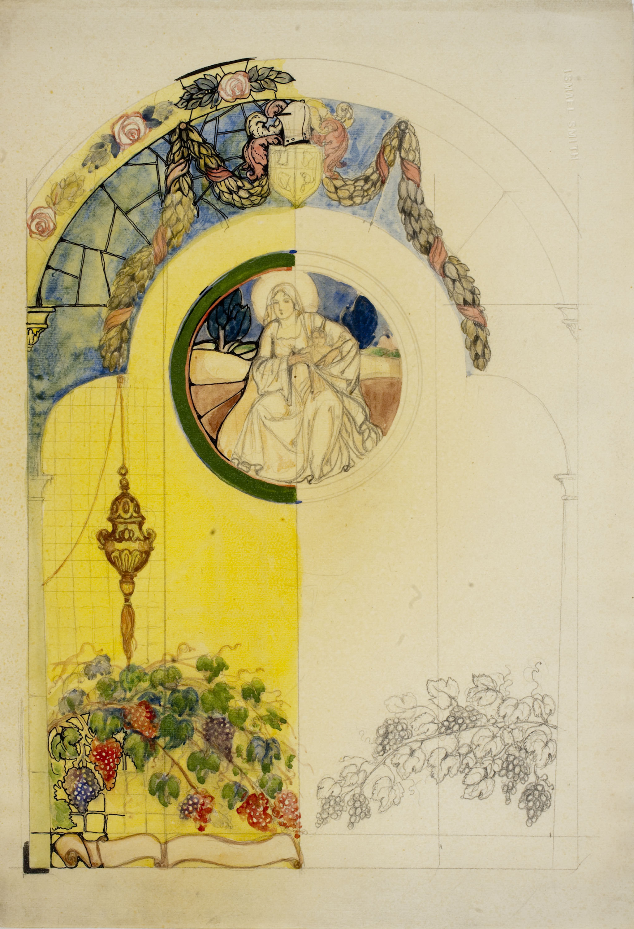 image for: Ismael Smith - Projecte de vitrall - Cap a 1905-1910
