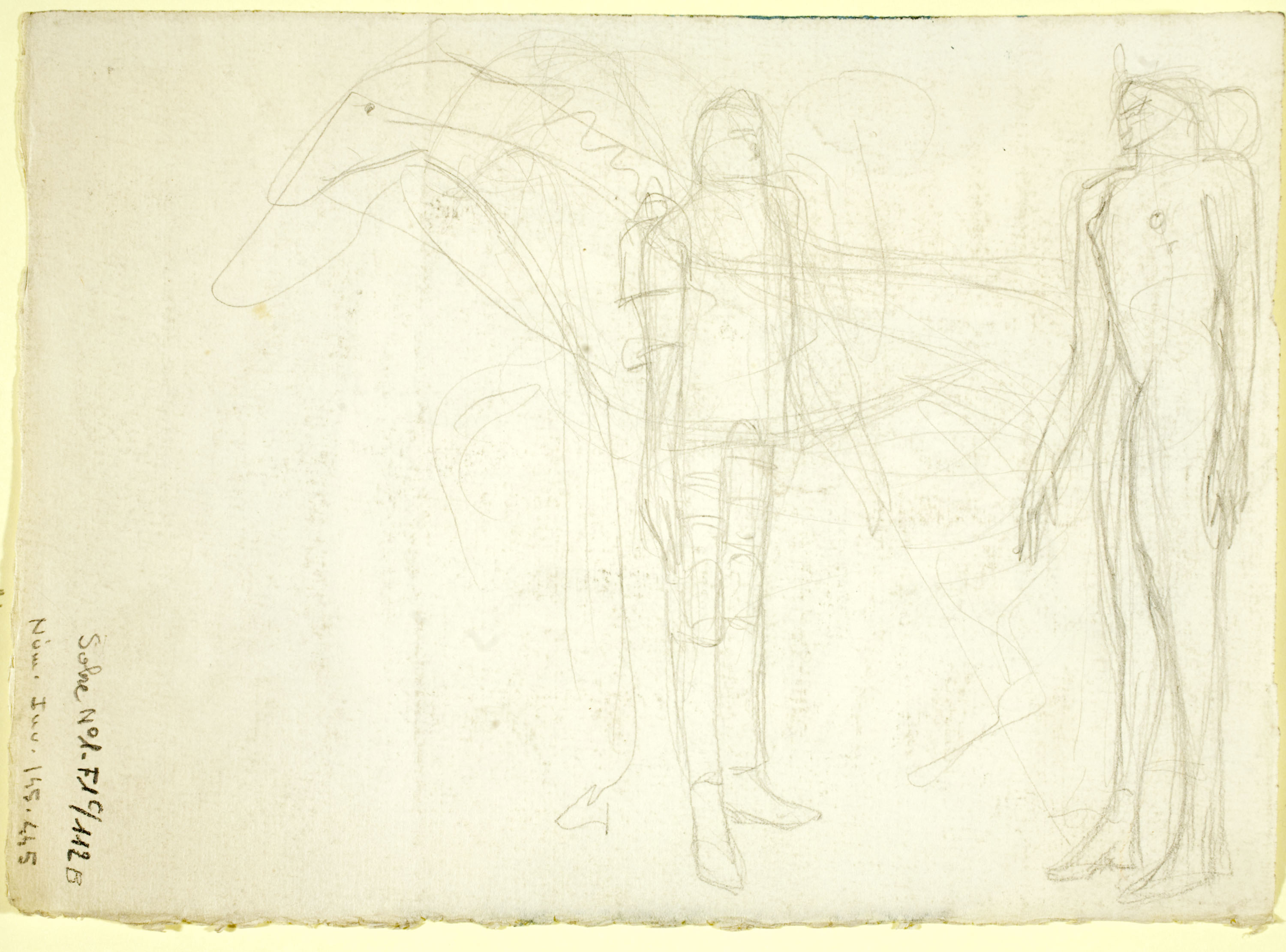 image for: Ismael Smith - Projecte del monument a Manuel Milà i Fontanals (anvers) / Croquis de figures (revers) - Cap a 1908 [1]