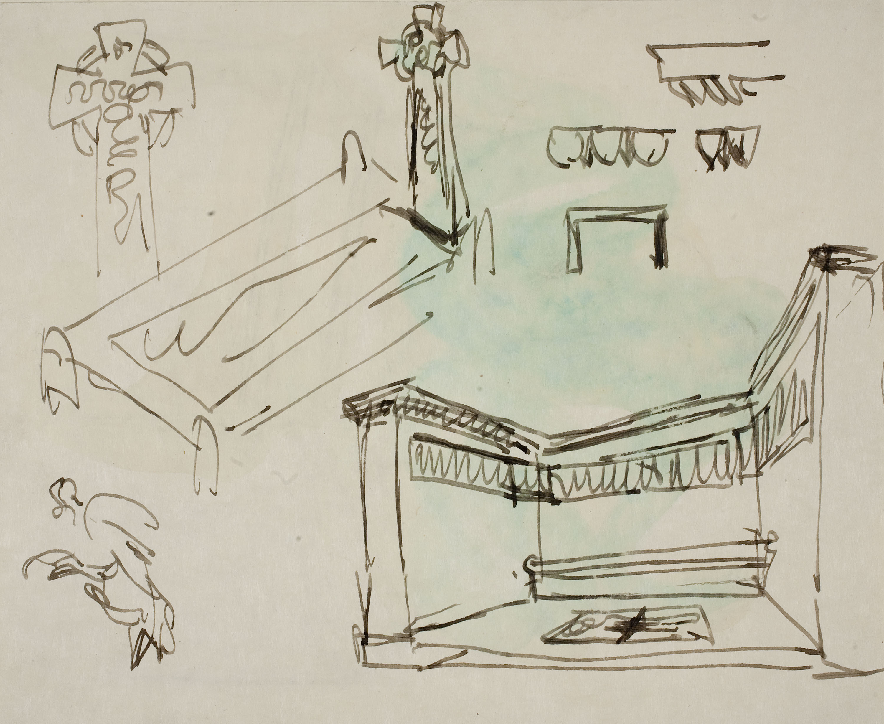 image for: Ismael Smith - Projecte escultòric i de monuments (anvers) / Projecte de monument «Love Life» (revers) - Cap a 1922-1924 [2]