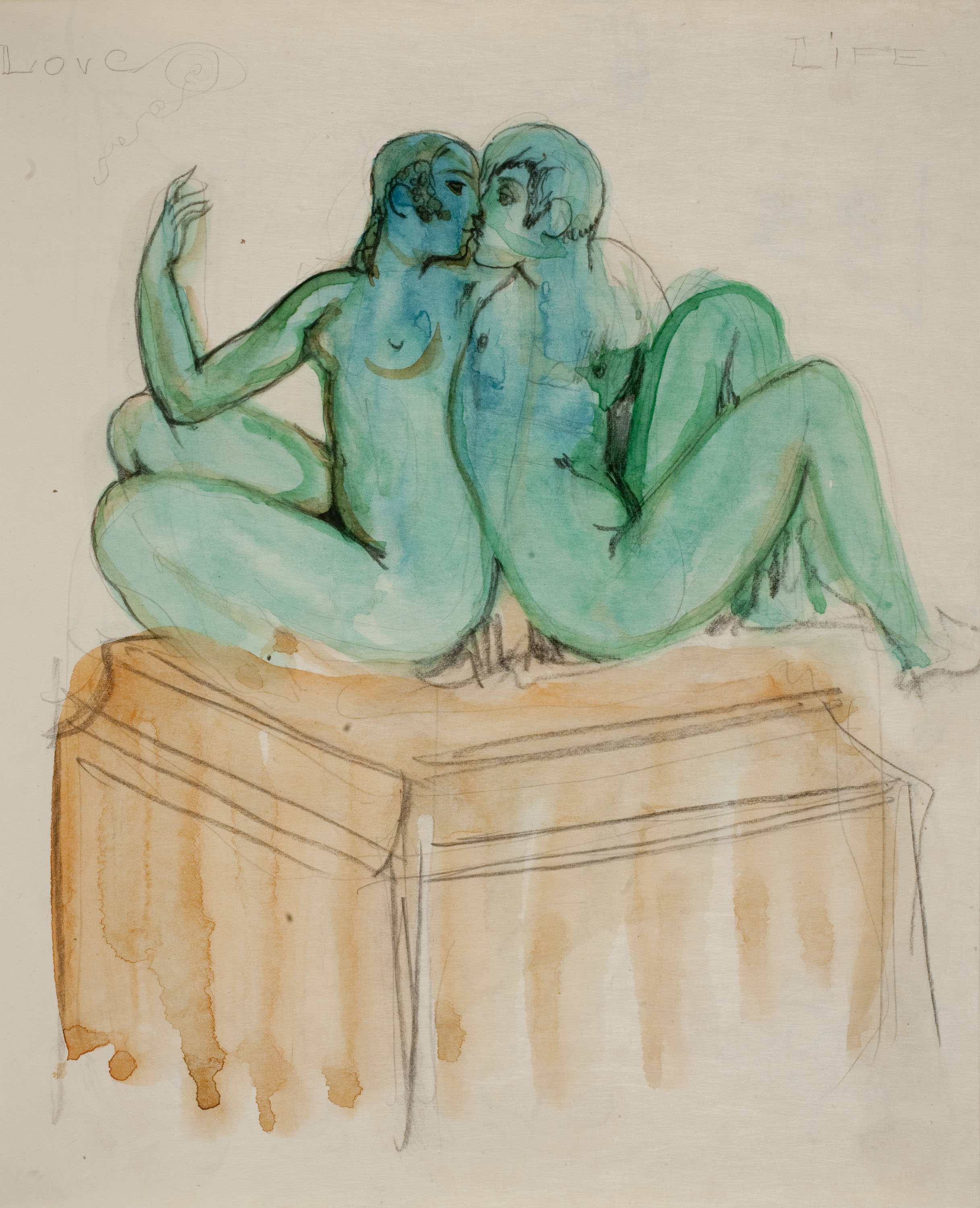 image for: Ismael Smith - Projecte escultòric i de monuments (anvers) / Projecte de monument «Love Life» (revers) - Cap a 1922-1924 [3]