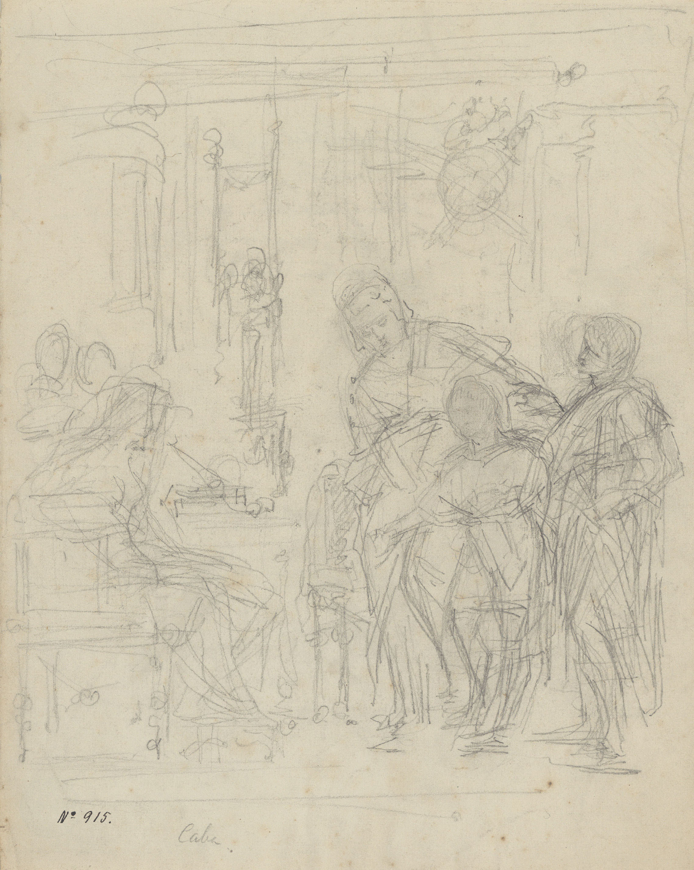 image for: Antoni Caba - Estudi per a la pintura «La mare dels Grac» - Cap a 1871-1874