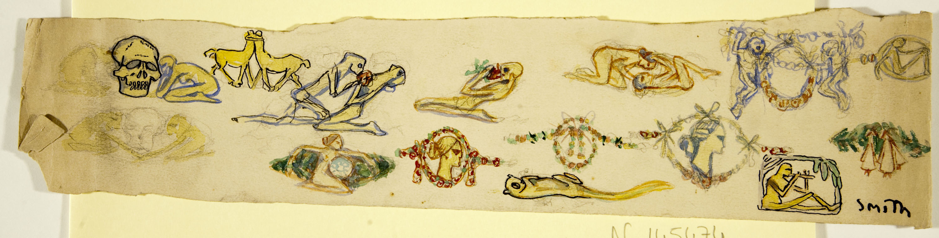 image for: Ismael Smith - Projecte de joies (anvers) / Projecte d&#039;exlibris (revers) - Cap a 1906-1908