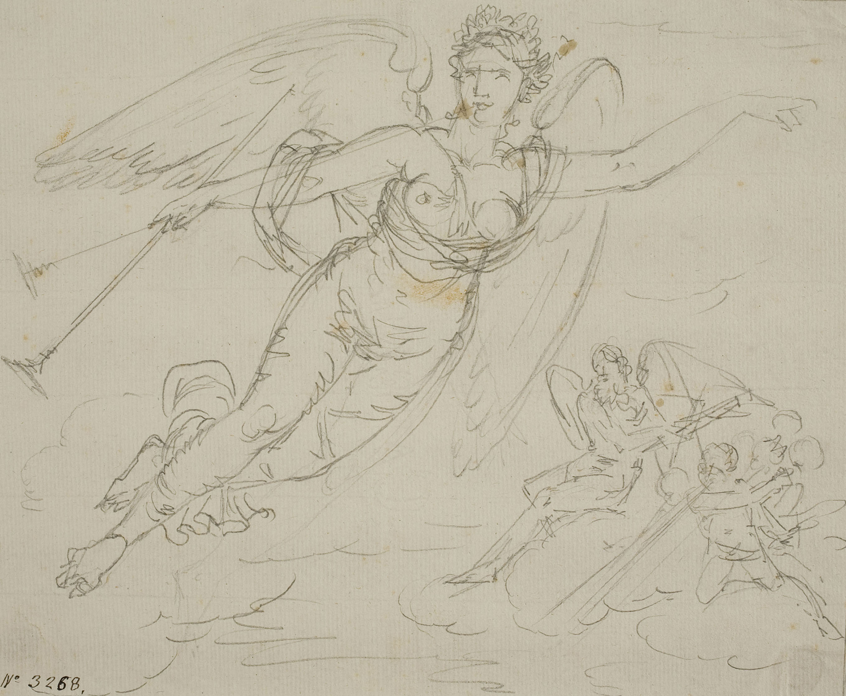 image for: Pau Rigalt - Al·legoria de la Fama (Decoració de l&#039;antic Palau Castell de Pons) - Cap a 1830