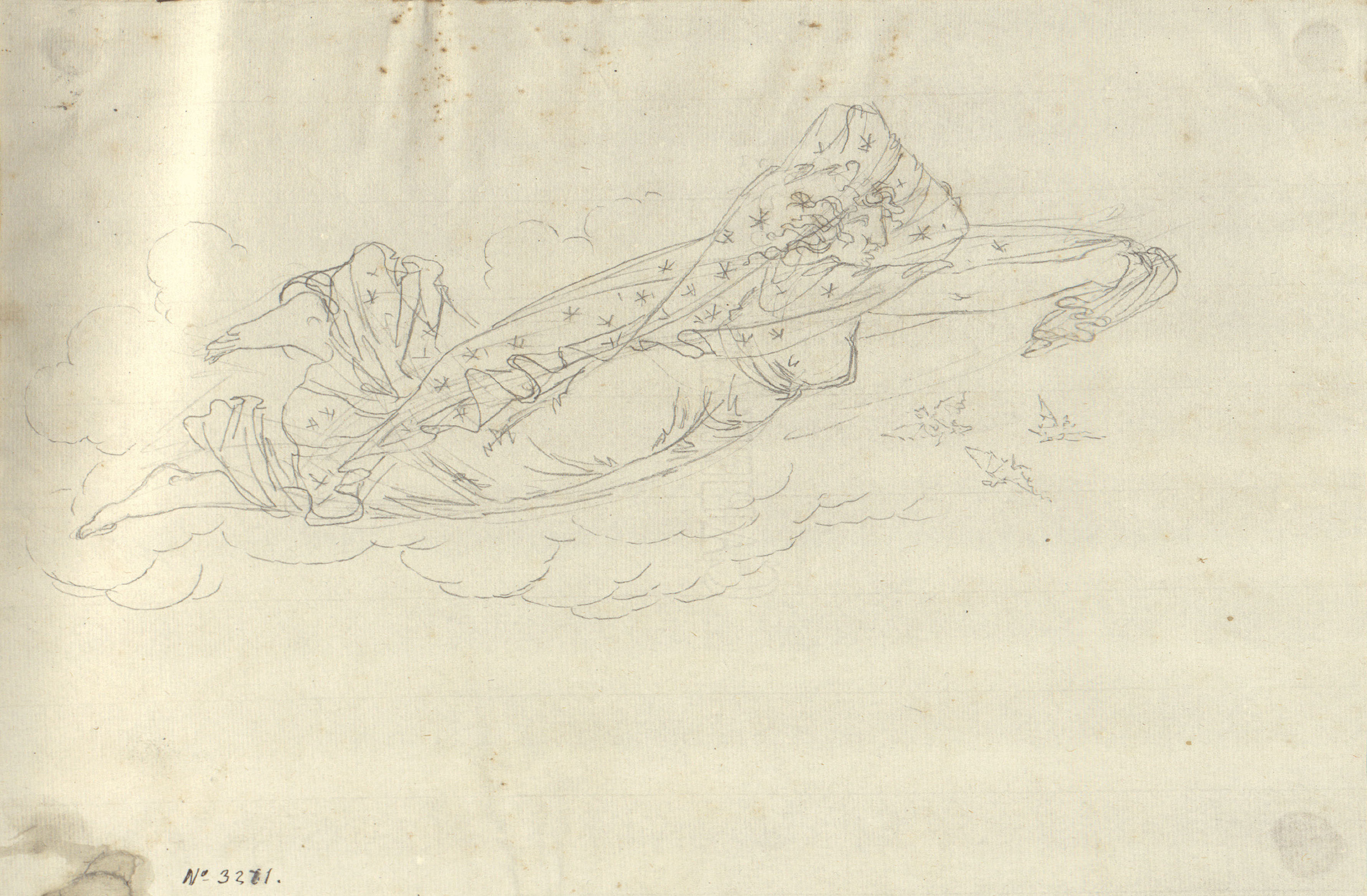 image for: Pau Rigalt - Al·legoria de la Nit (Decoració de l&#039;antic Palau Castell de Pons) - Cap a 1830
