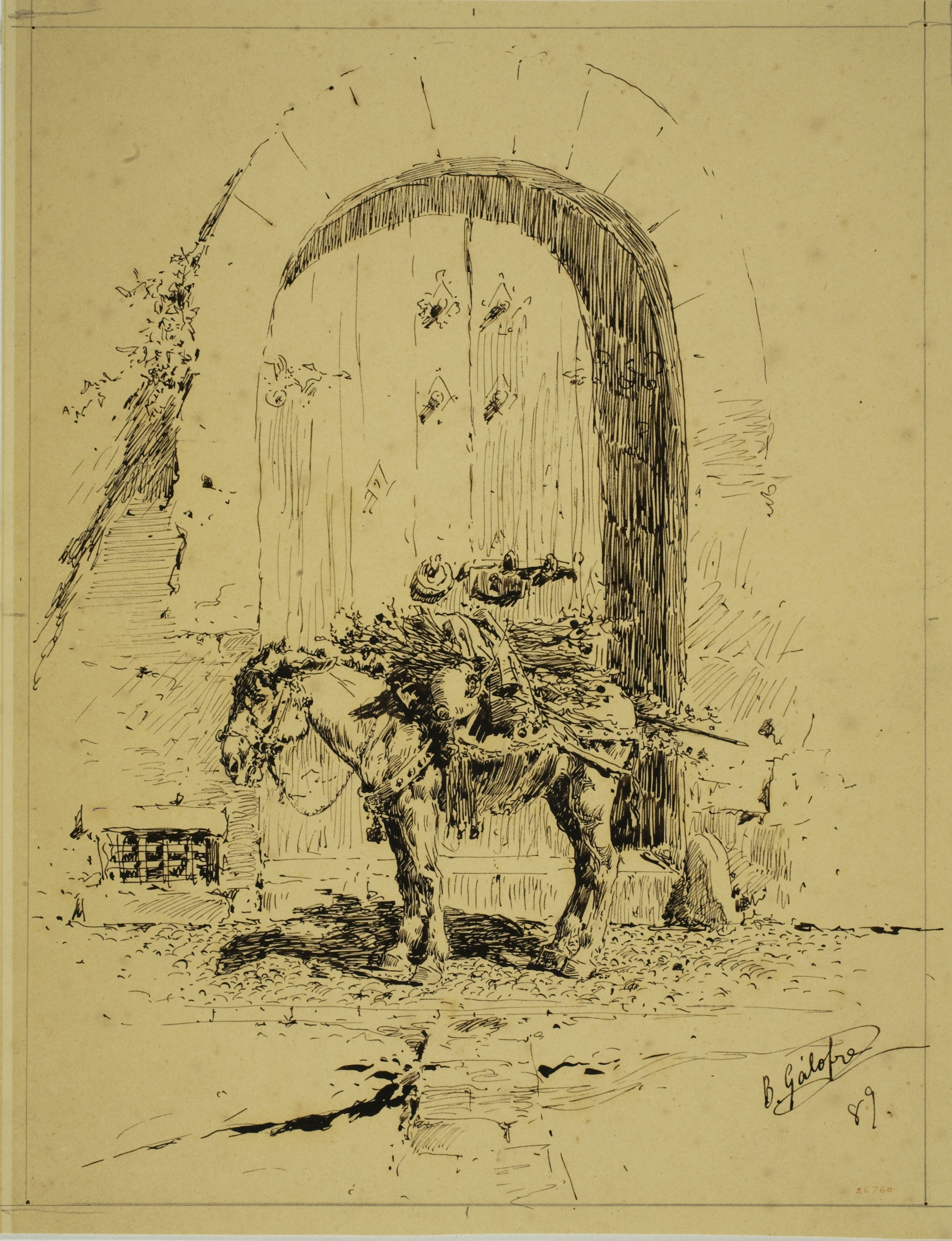 image for: Baldomer Galofre - Ase davant d&#039;una porta - 1889