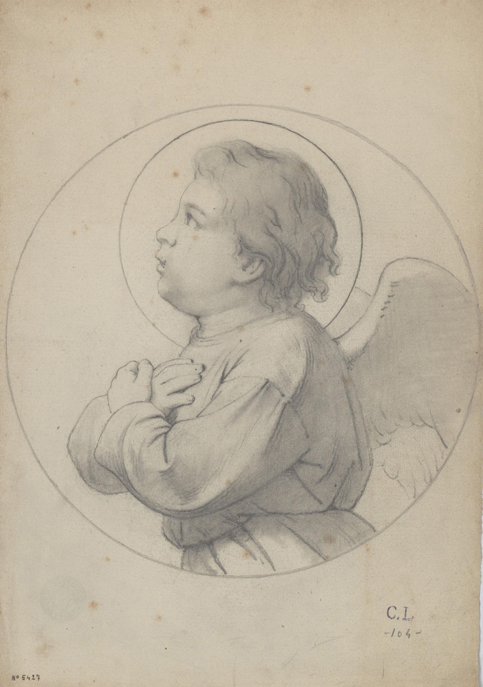 image for: Claudi Lorenzale - Bust d&#039;un àngel - Cap a 1850-1870