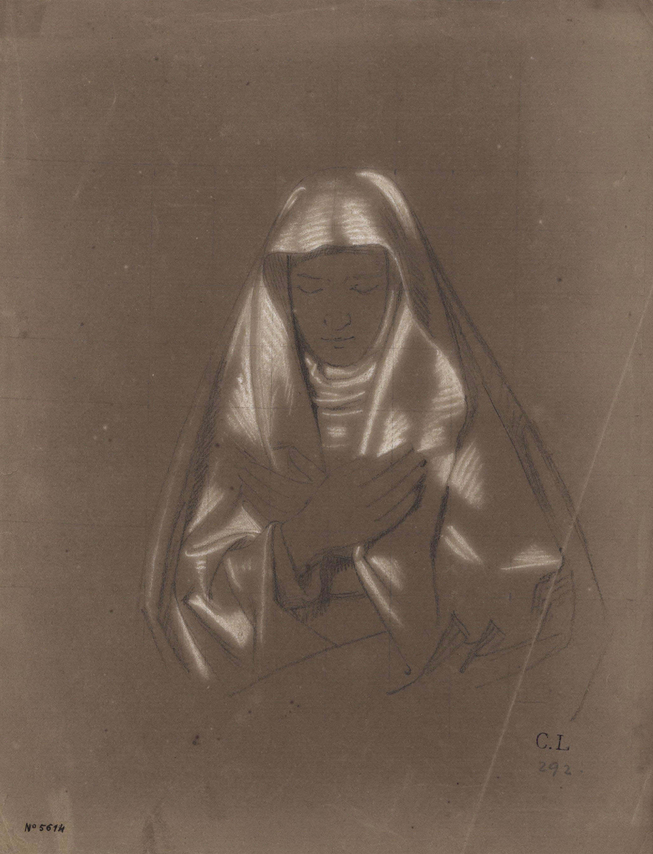 image for: Claudi Lorenzale - Bust d&#039;una monja [?] - Cap a 1850-1870