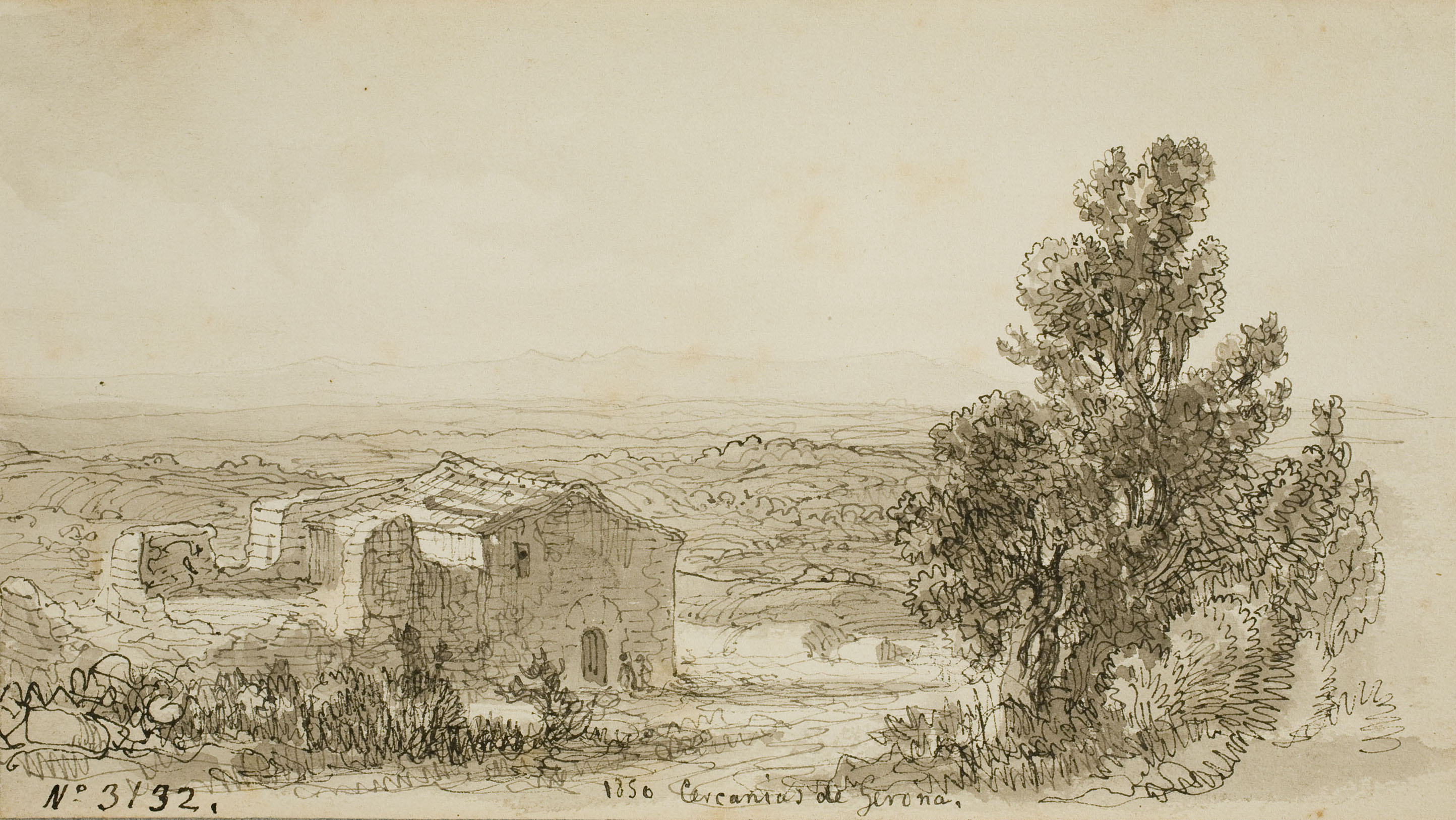 image for: Lluís Rigalt - Cercanías de Gerona - 1850
