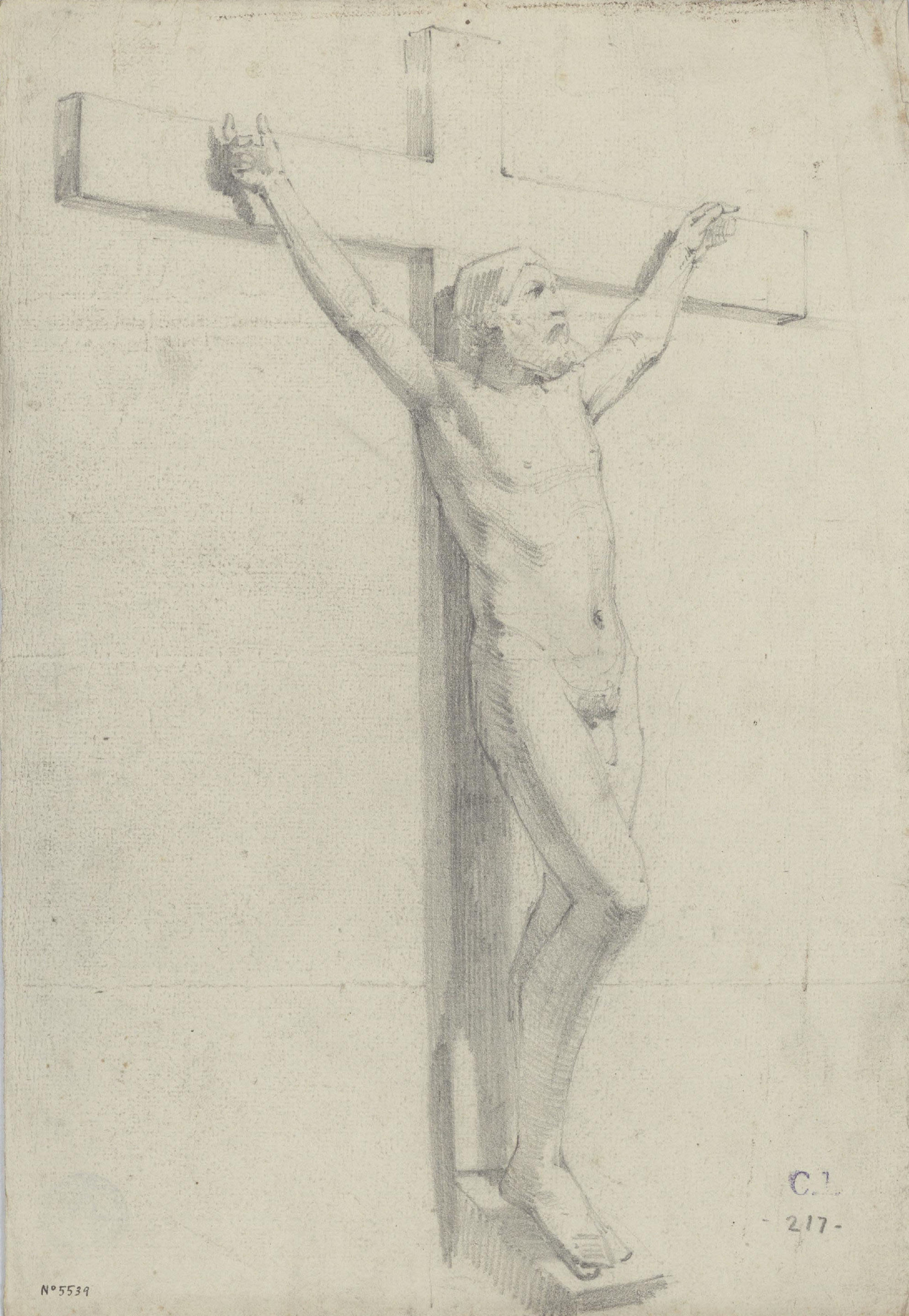image for: Claudi Lorenzale - Crist clavat a la Creu - Cap a 1850-1860