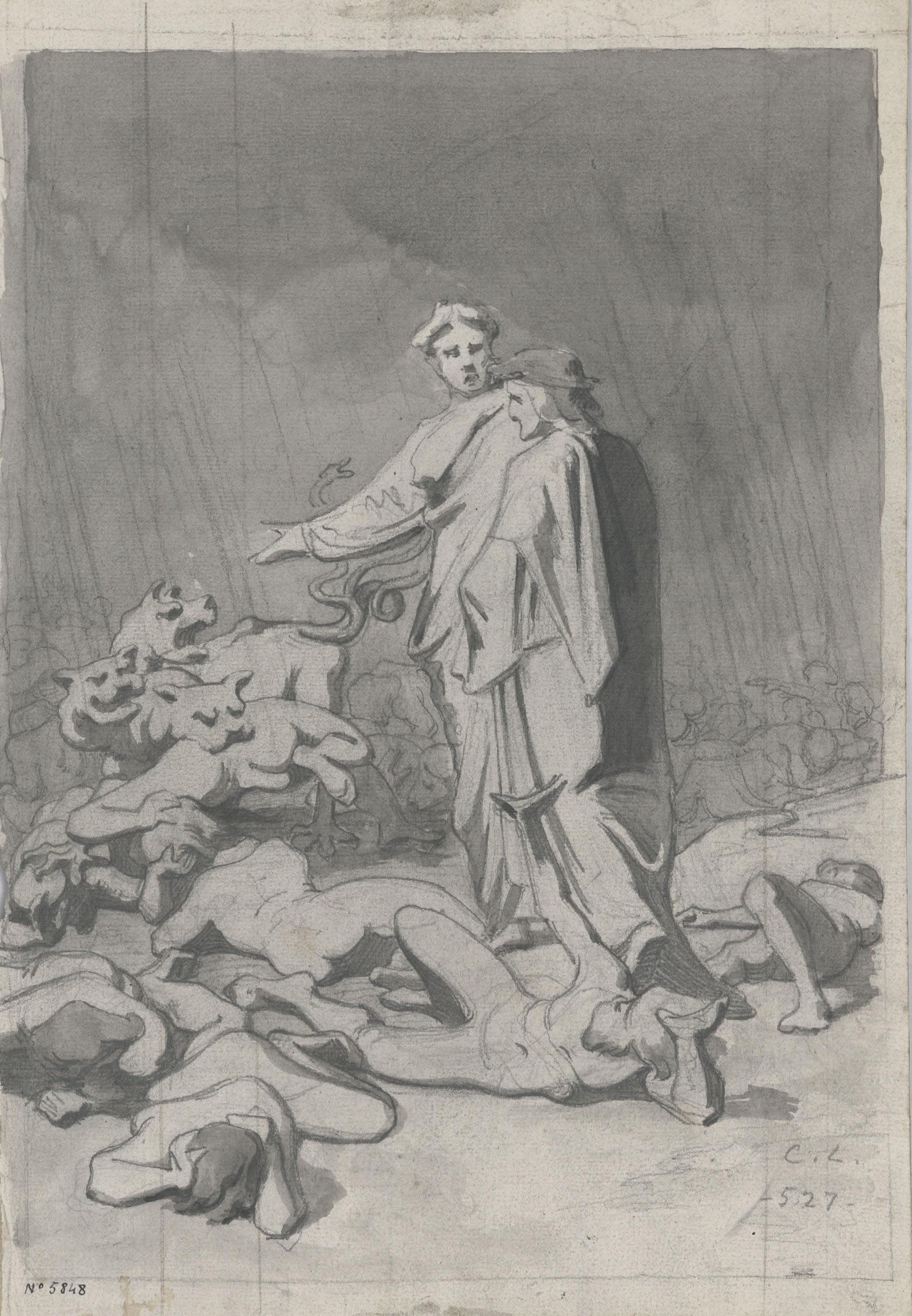 image for: Claudi Lorenzale - Dant i Virgili en un passatge de la Divina Comèdia - Cap a 1850-1870