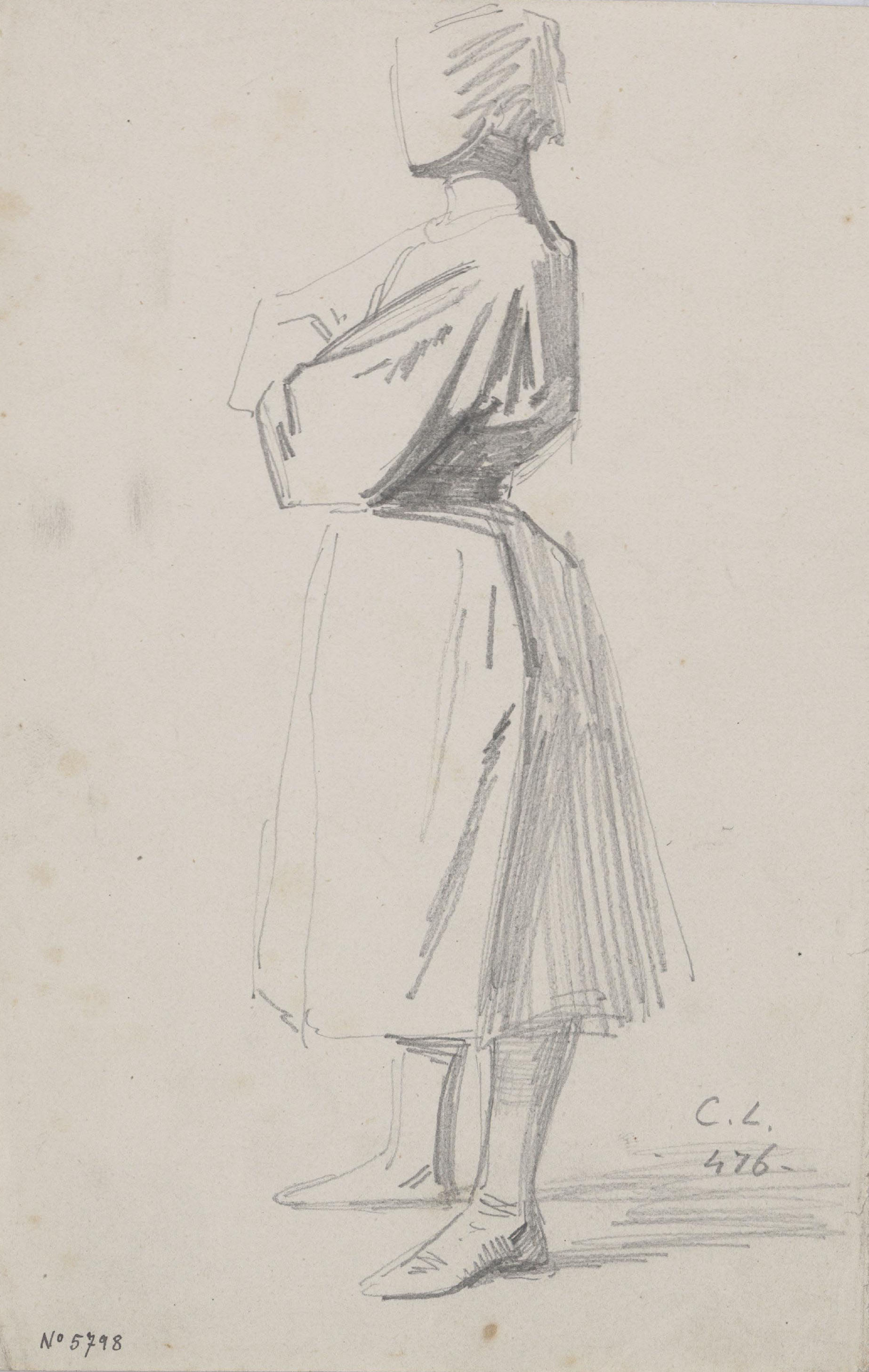 image for: Claudi Lorenzale - Dona amb els braços creuats - Cap a 1850-1870