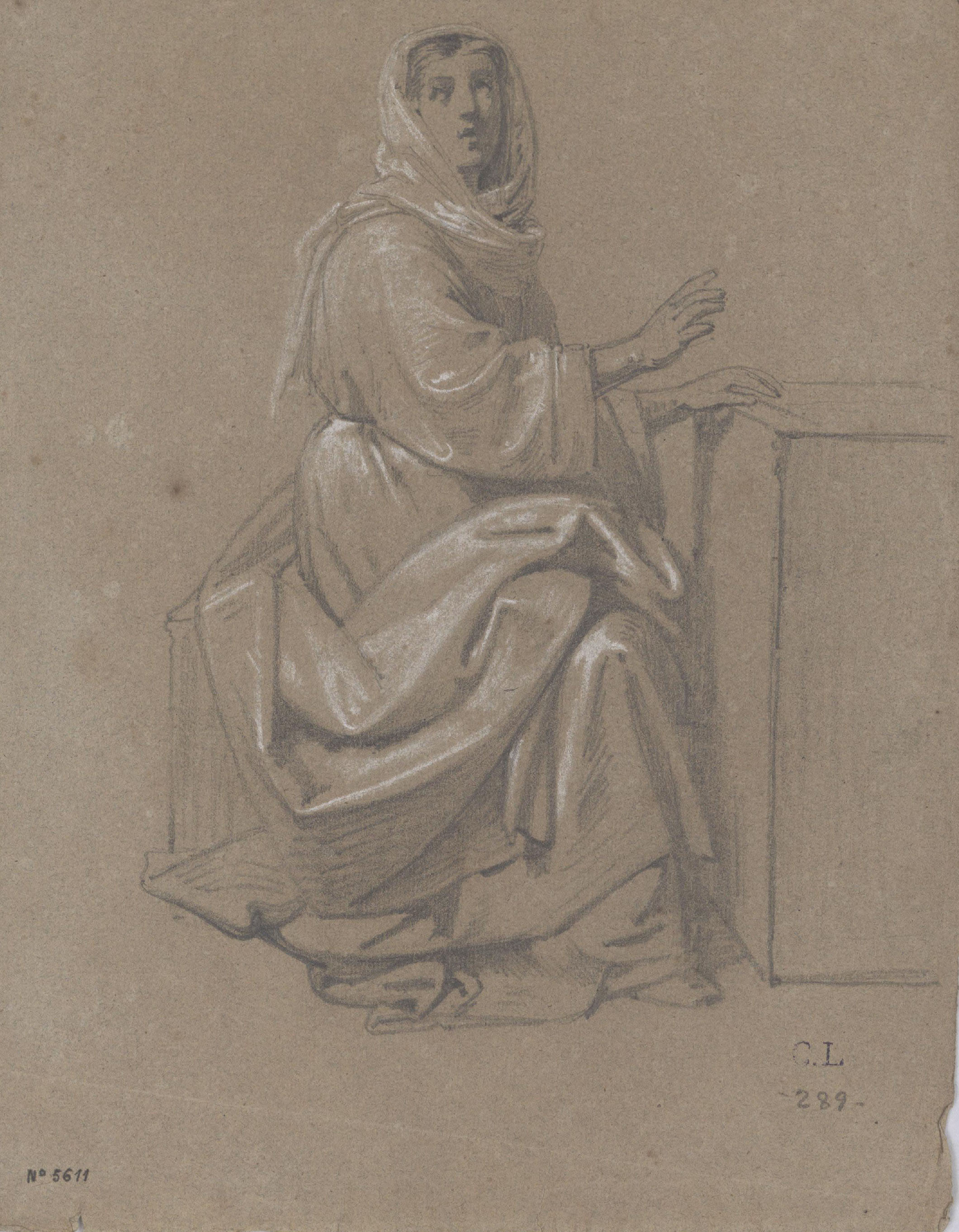 image for: Claudi Lorenzale - Dona asseguda - Cap a 1850-1870