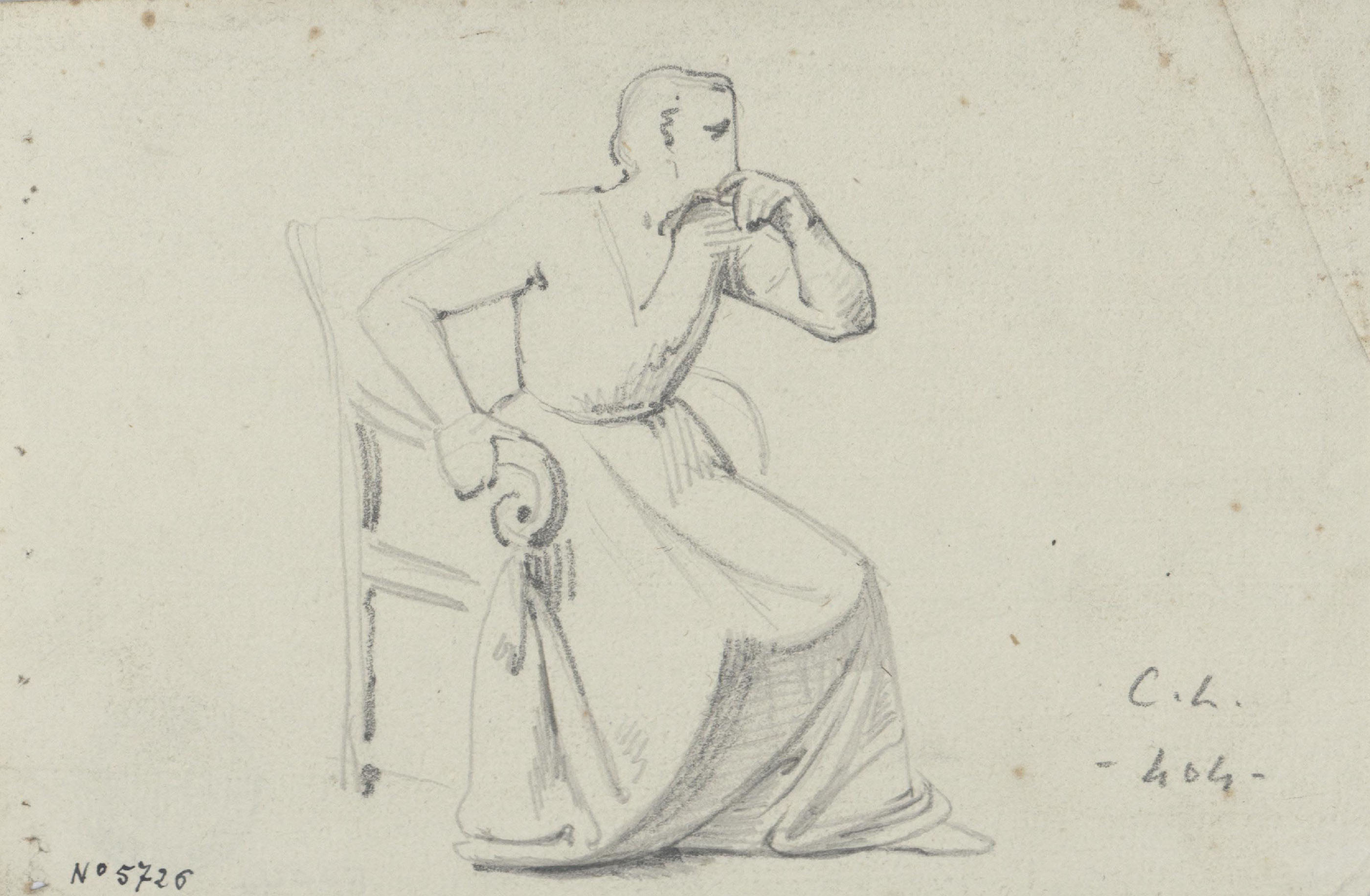 image for: Claudi Lorenzale - Dona asseguda - Cap a 1850-1870