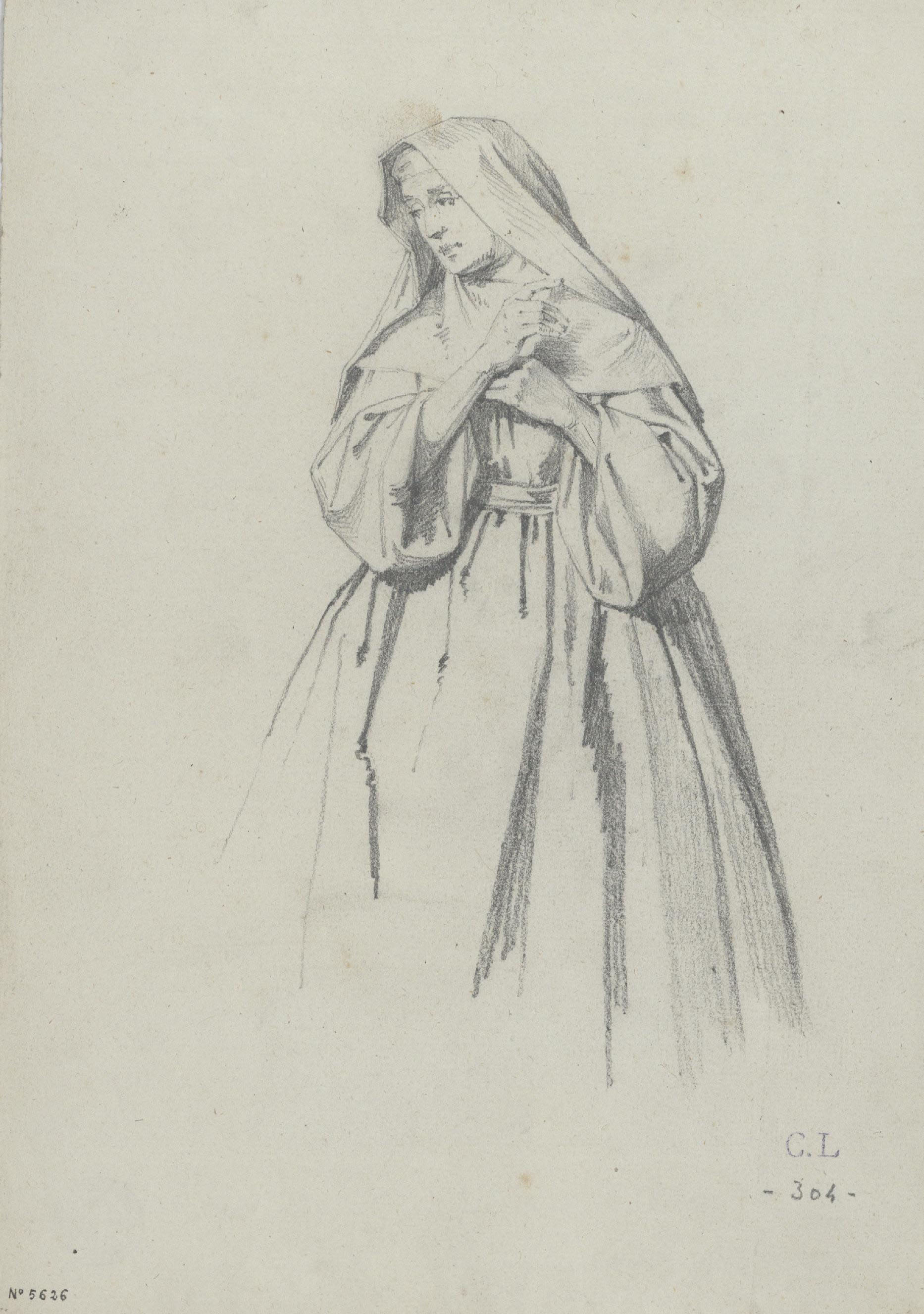 image for: Claudi Lorenzale - Dona religiosa - Cap a 1850-1870