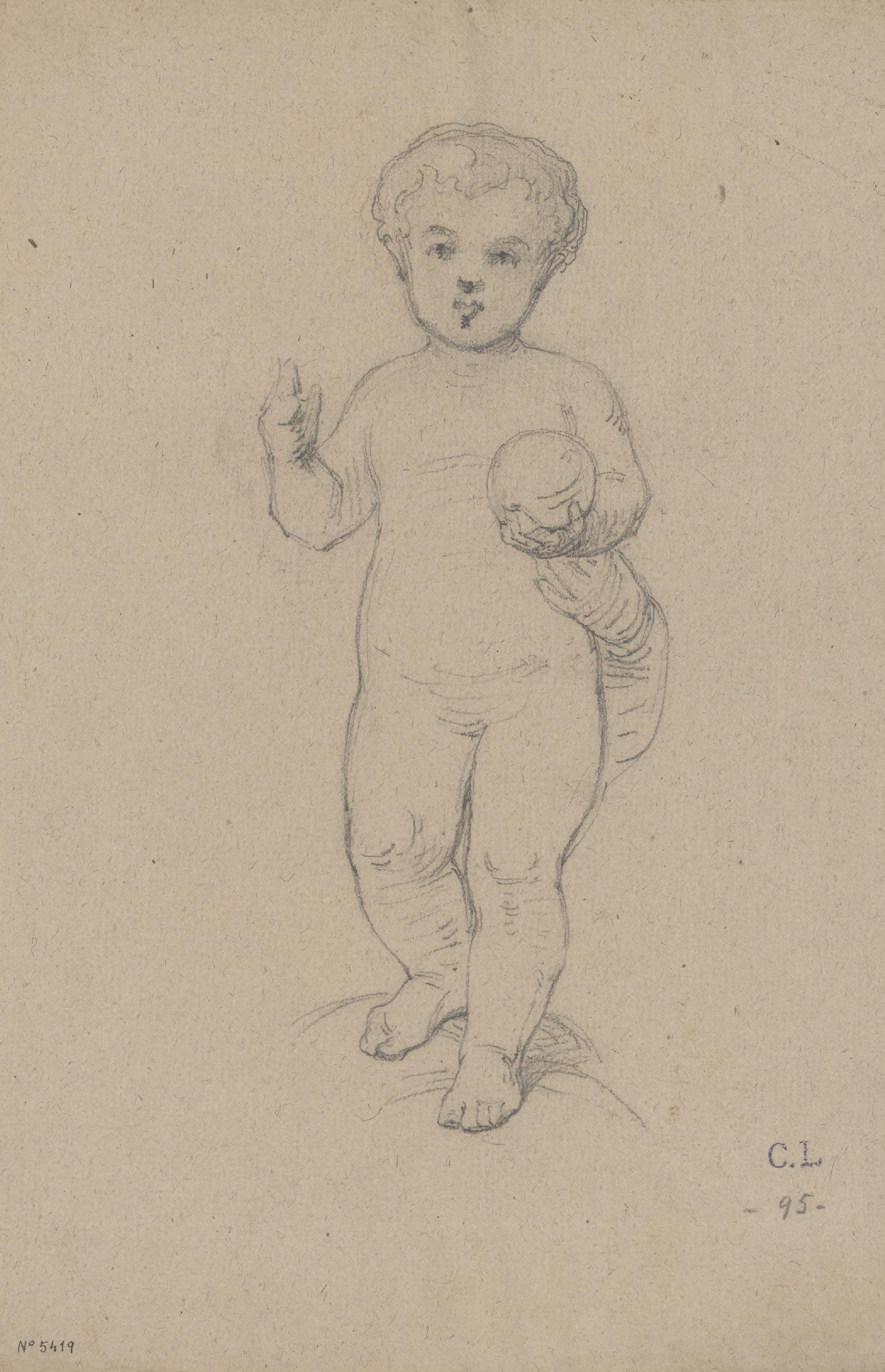 image for: Claudi Lorenzale - El nen Jesús amb la bola a la mà esquerra - Cap a 1850-1870