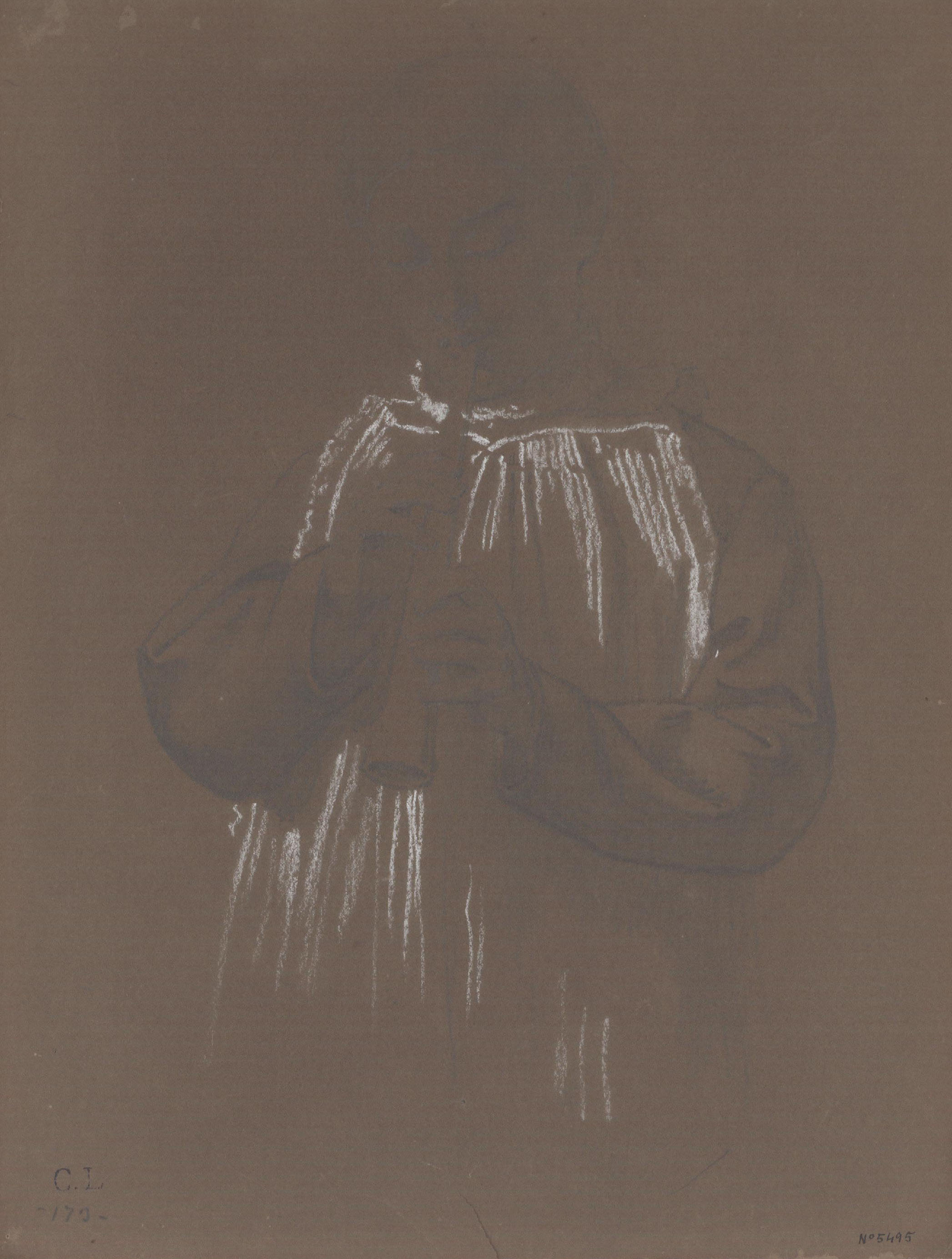 image for: Claudi Lorenzale - Escolà tocant un instrument de vent - Cap a 1850-1870