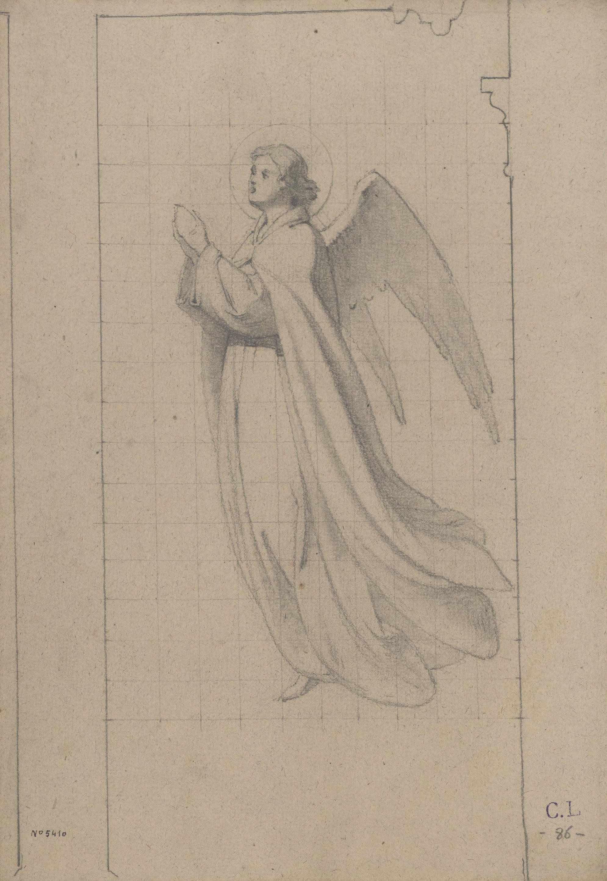 image for: Claudi Lorenzale - Estudi d&#039;àngel per al quadre de «L&#039;Assumpció de la Mare de Déu» - Cap a 1871