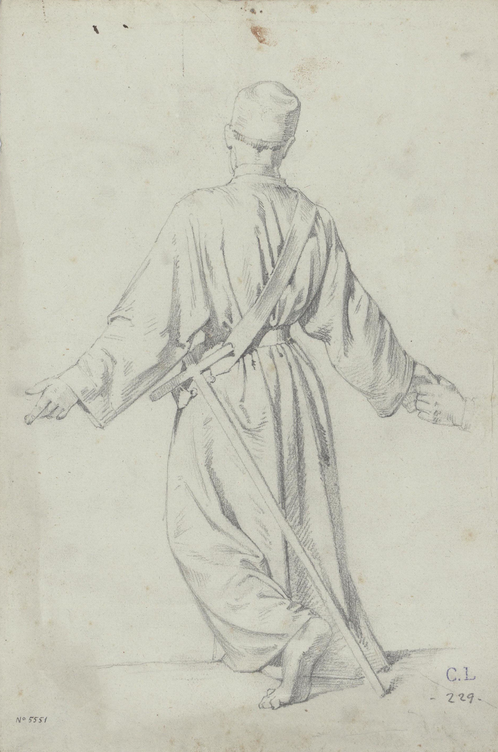 image for: Claudi Lorenzale - Estudi de cavaller per al quadre «Els ambaixadors de la Diputació a Vilafranca prohibeixen a la Reina Joana que acompanyi el Príncep de Viana a Barcelona» - Cap a 1870