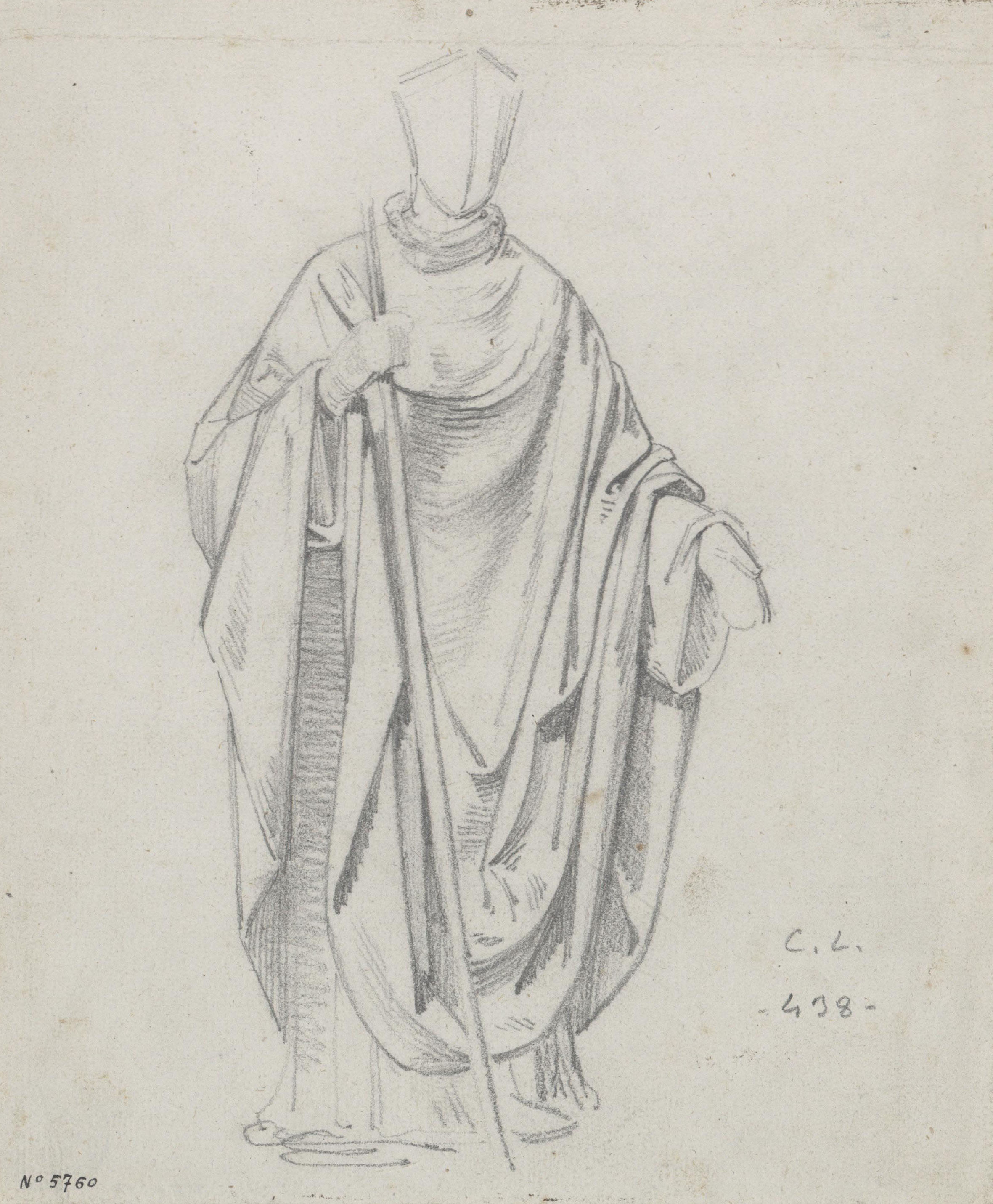 image for: Claudi Lorenzale - Estudi de dignatari religiós - Cap a 1850-1870