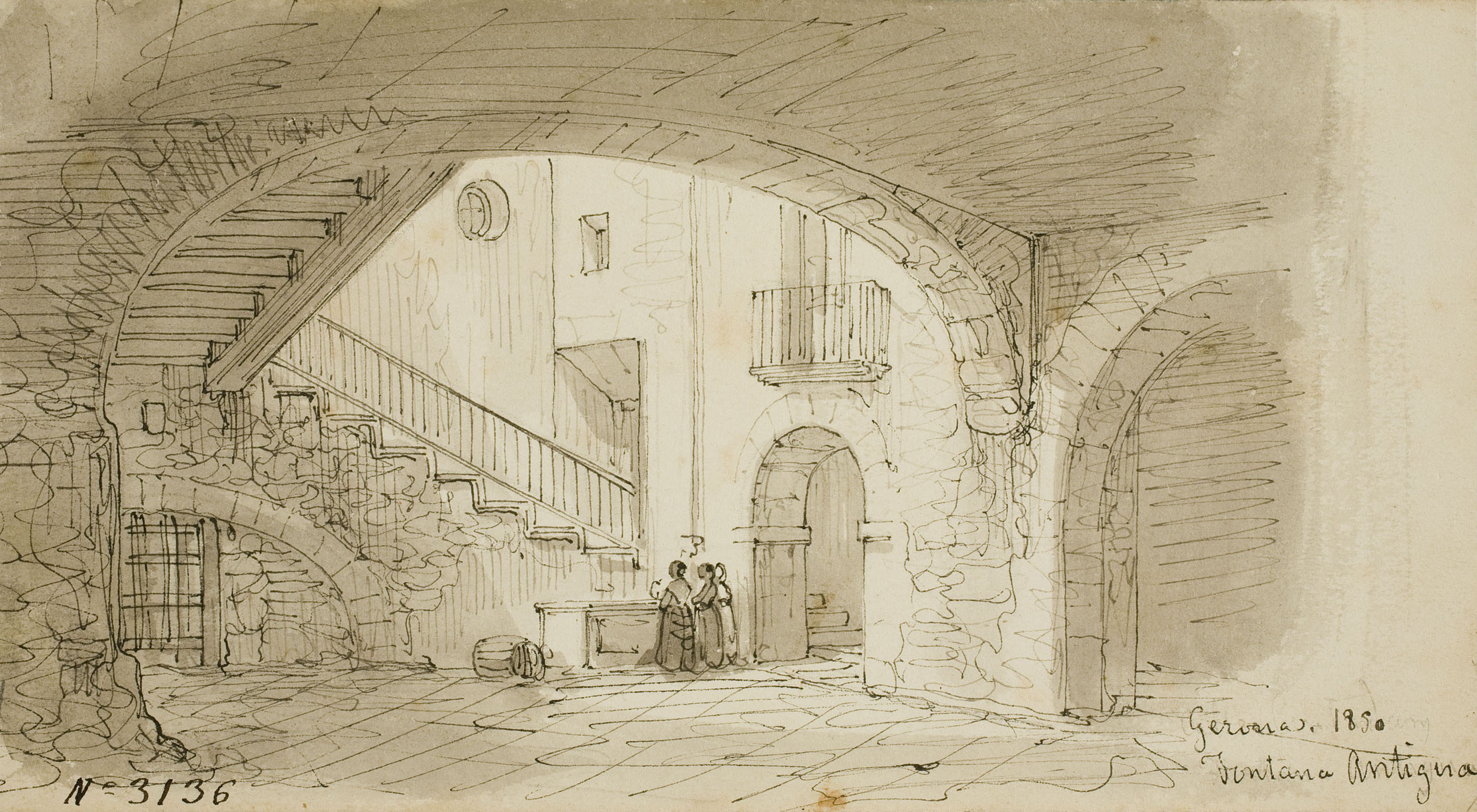 image for: Lluís Rigalt - Gerona. Fontana antigua - 1850