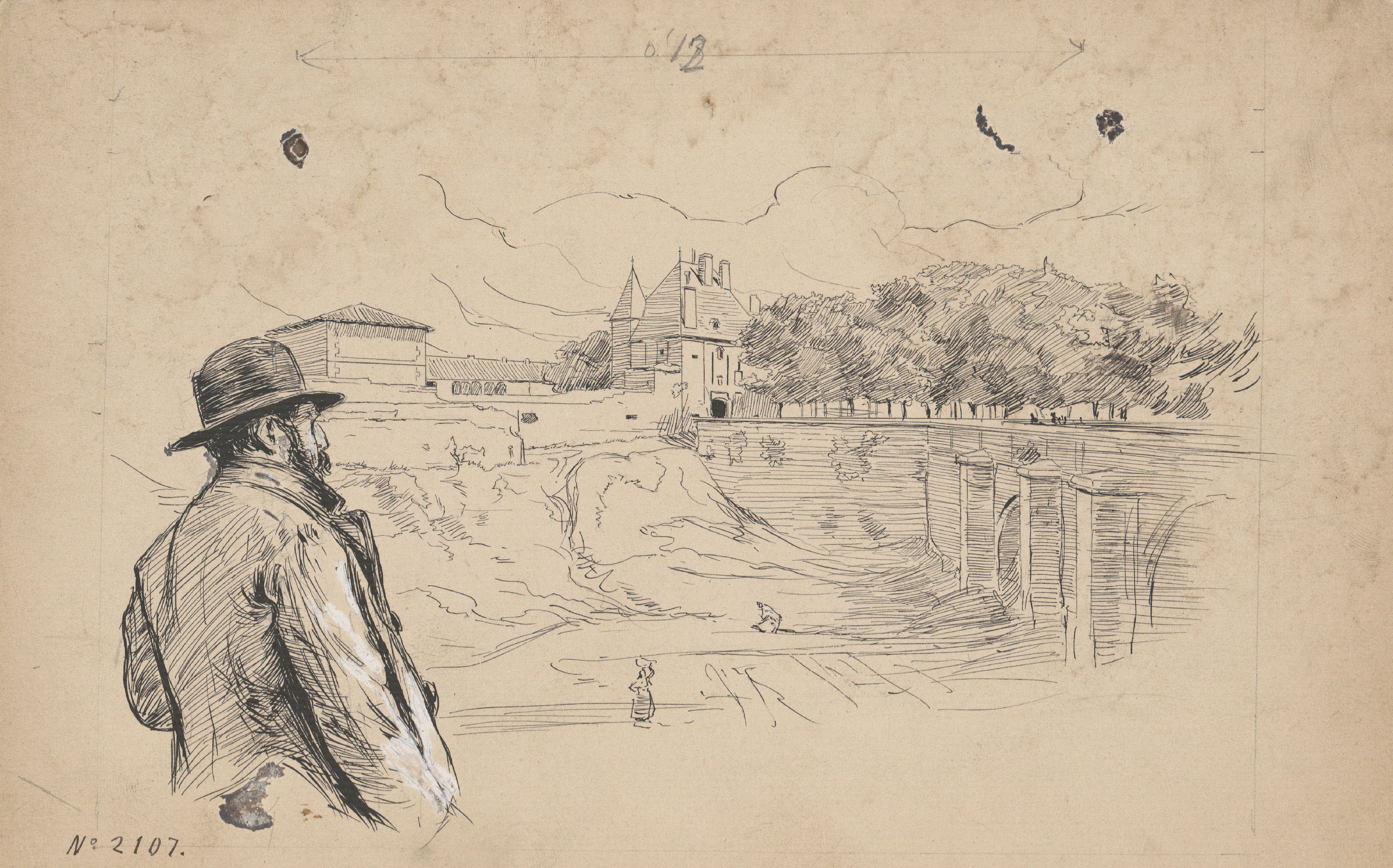 image for: Josep Lluís Pellicer - L&#039;artista contemplant una vista de Dijon - Cap a 1889