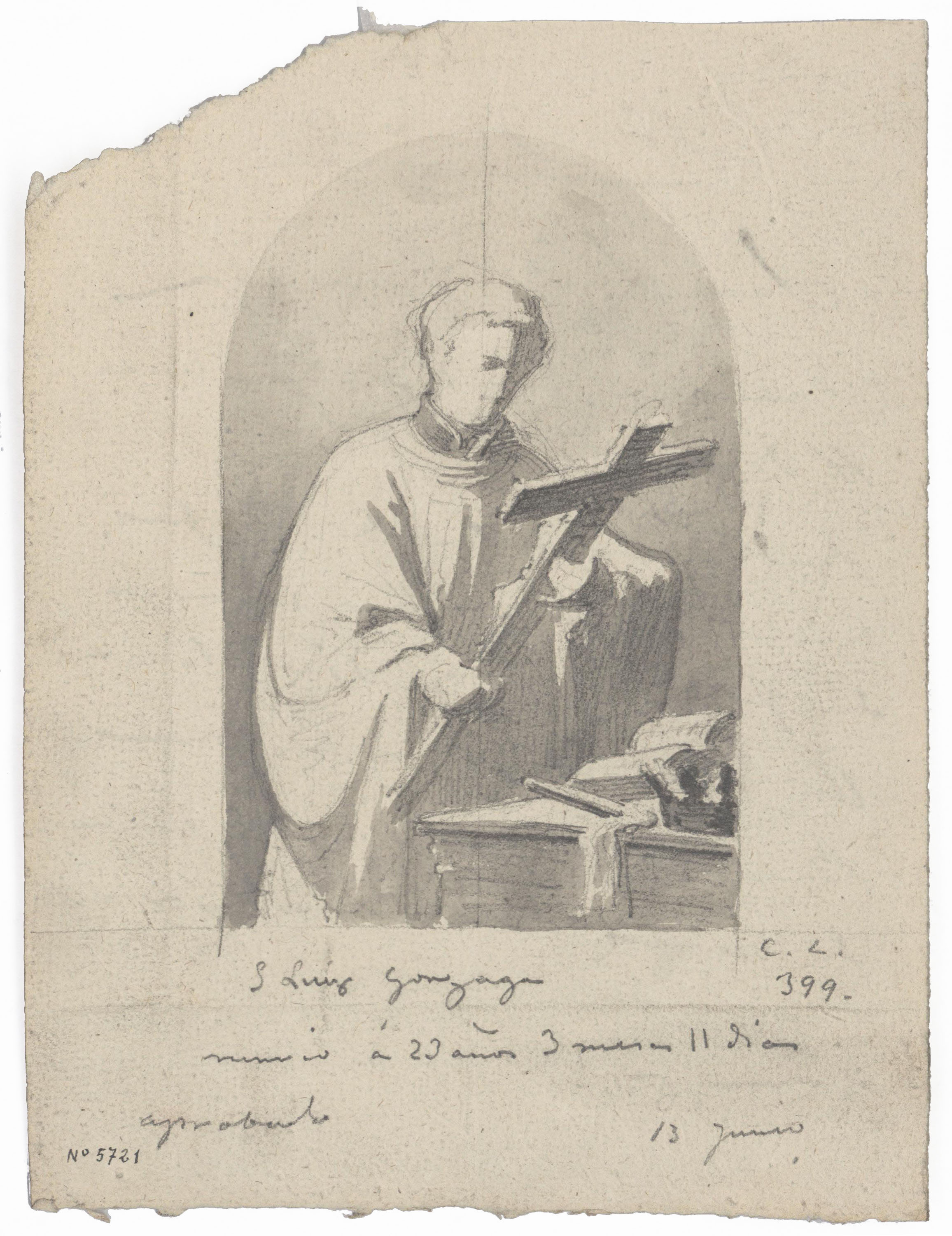 image for: Claudi Lorenzale - San Luis Gonzaga - Cap a 1850-1870