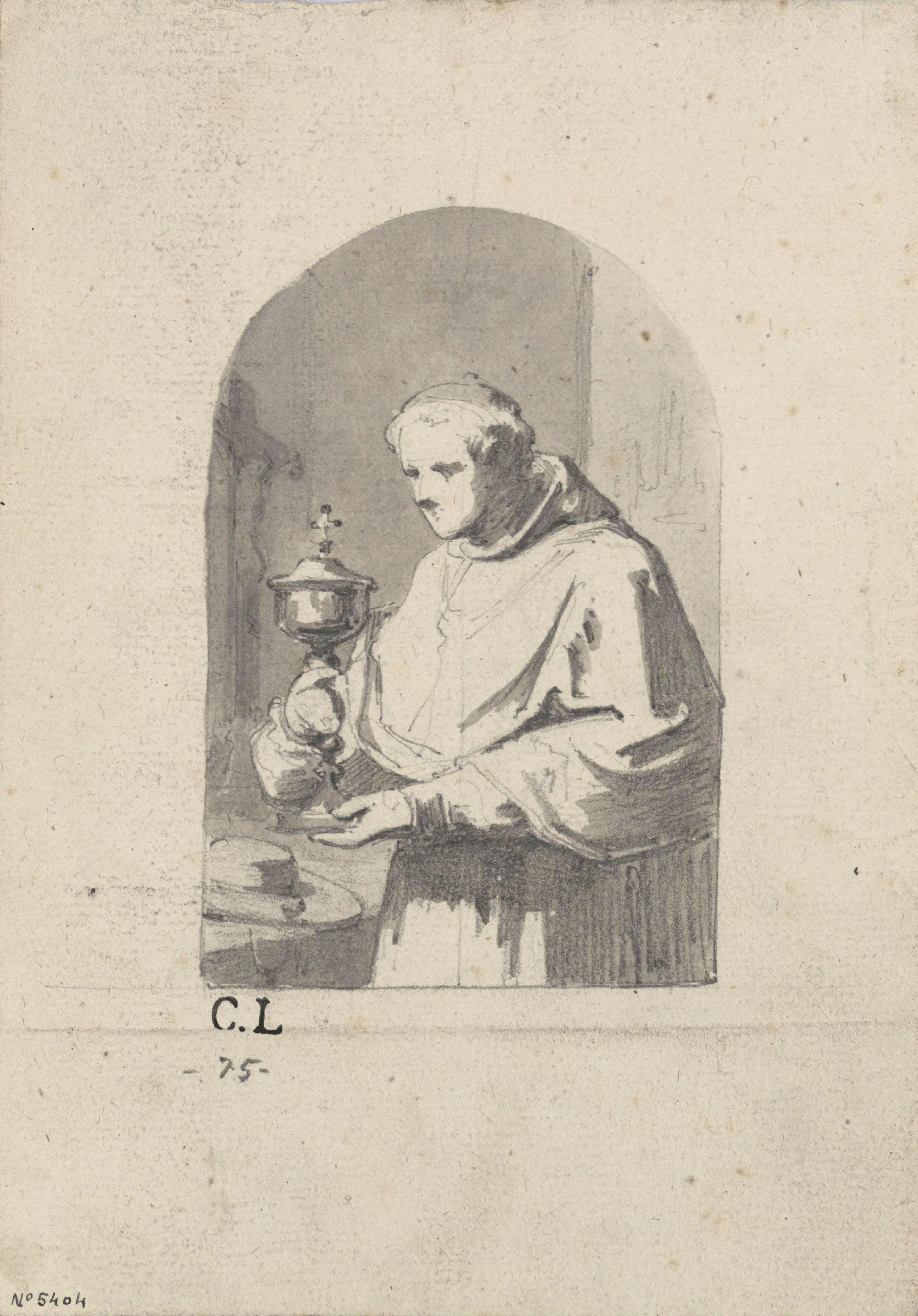 image for: Claudi Lorenzale - Sant Carles Borromeu [?] - Cap a 1850-1870