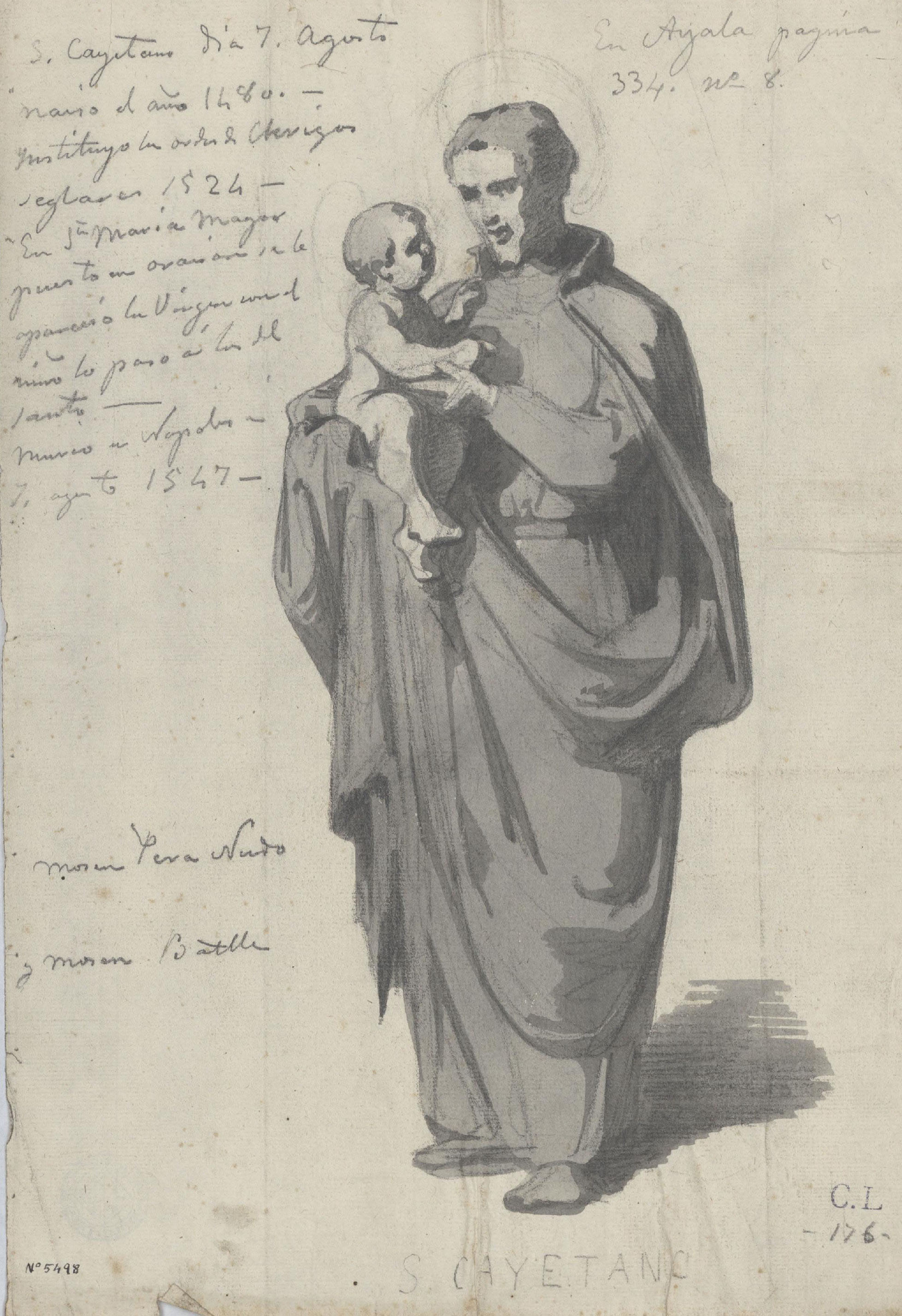 image for: Claudi Lorenzale - Sant Gaietà amb el Nen Jesús - Cap a 1850-1870