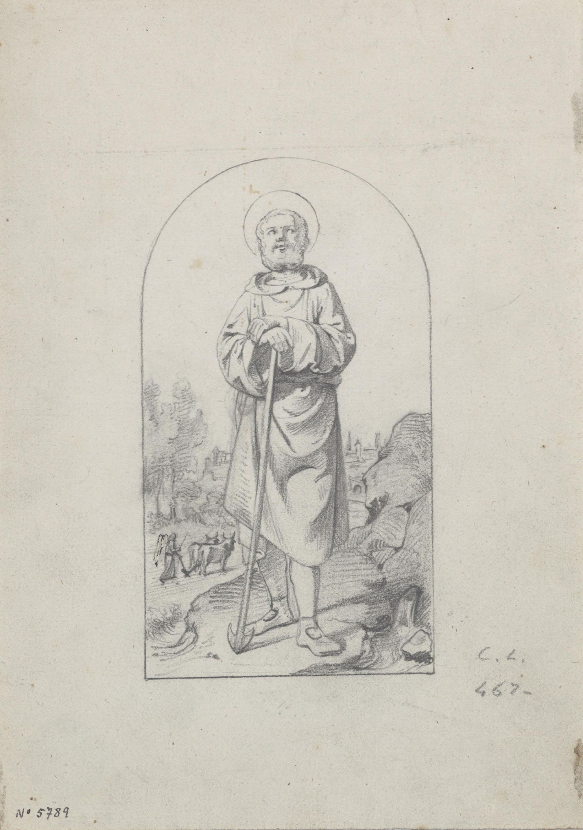image for: Claudi Lorenzale - Sant Isidre llaurador - Cap a 1850-1870
