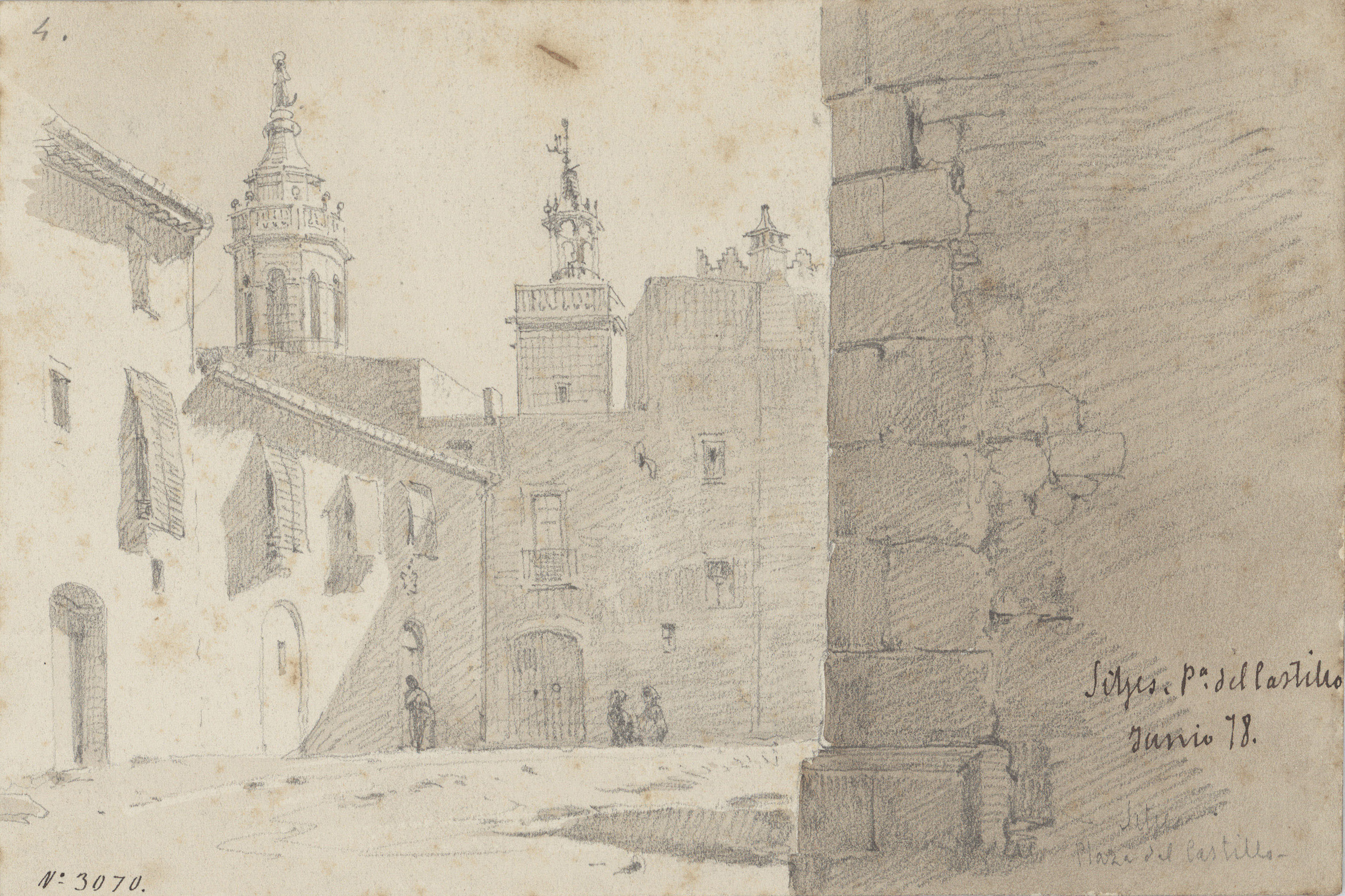 image for: Lluís Rigalt - Sitges. Plaza del Castillo - Juny de 1878