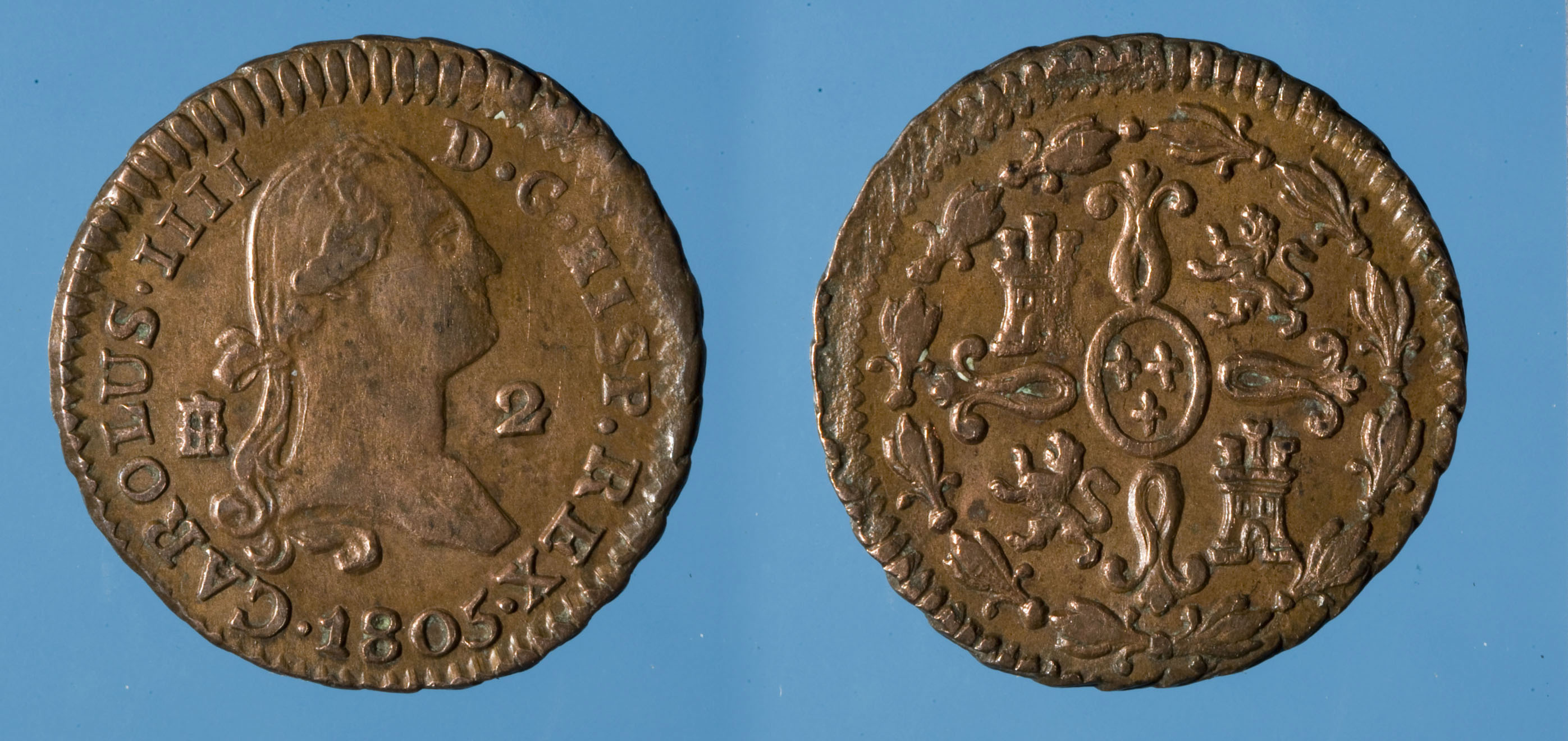 image for: Carles IV d&#039;Espanya - 2 maravedisos - 1805