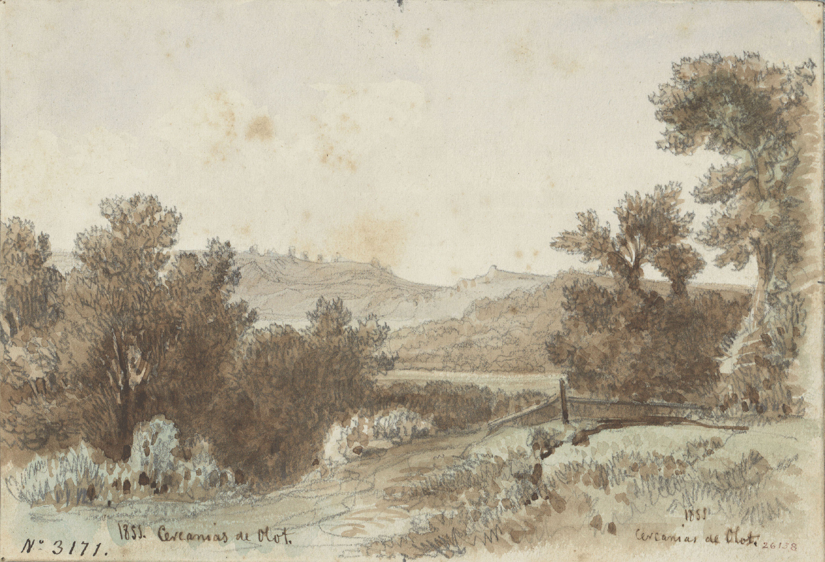 image for: Lluís Rigalt - Cercanías de Olot - 1851