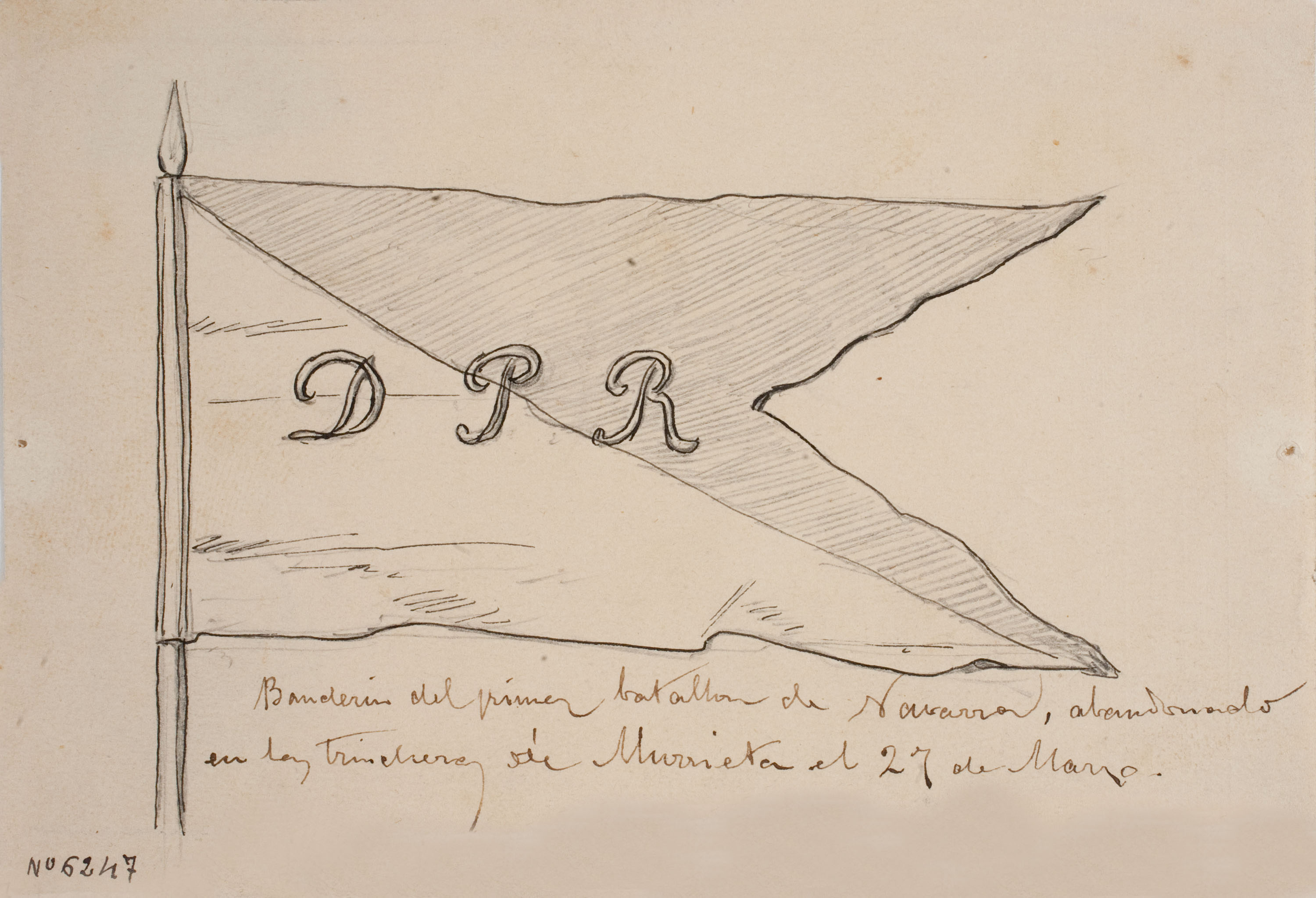 image for: Josep Lluís Pellicer - «Banderín del primer batallón de Navarra» - 1874