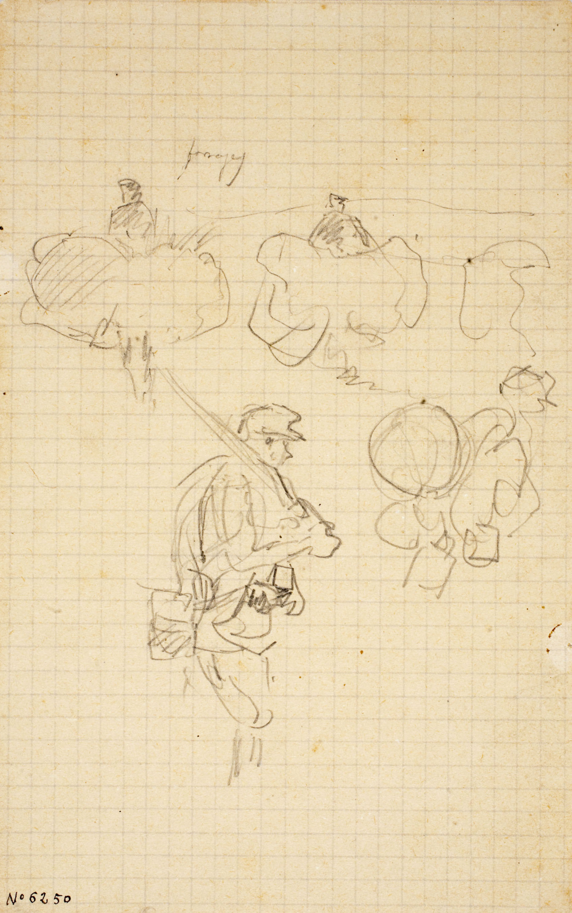 image for: Josep Lluís Pellicer - Apunt de soldats amb càrregues - Cap a 1872-1876