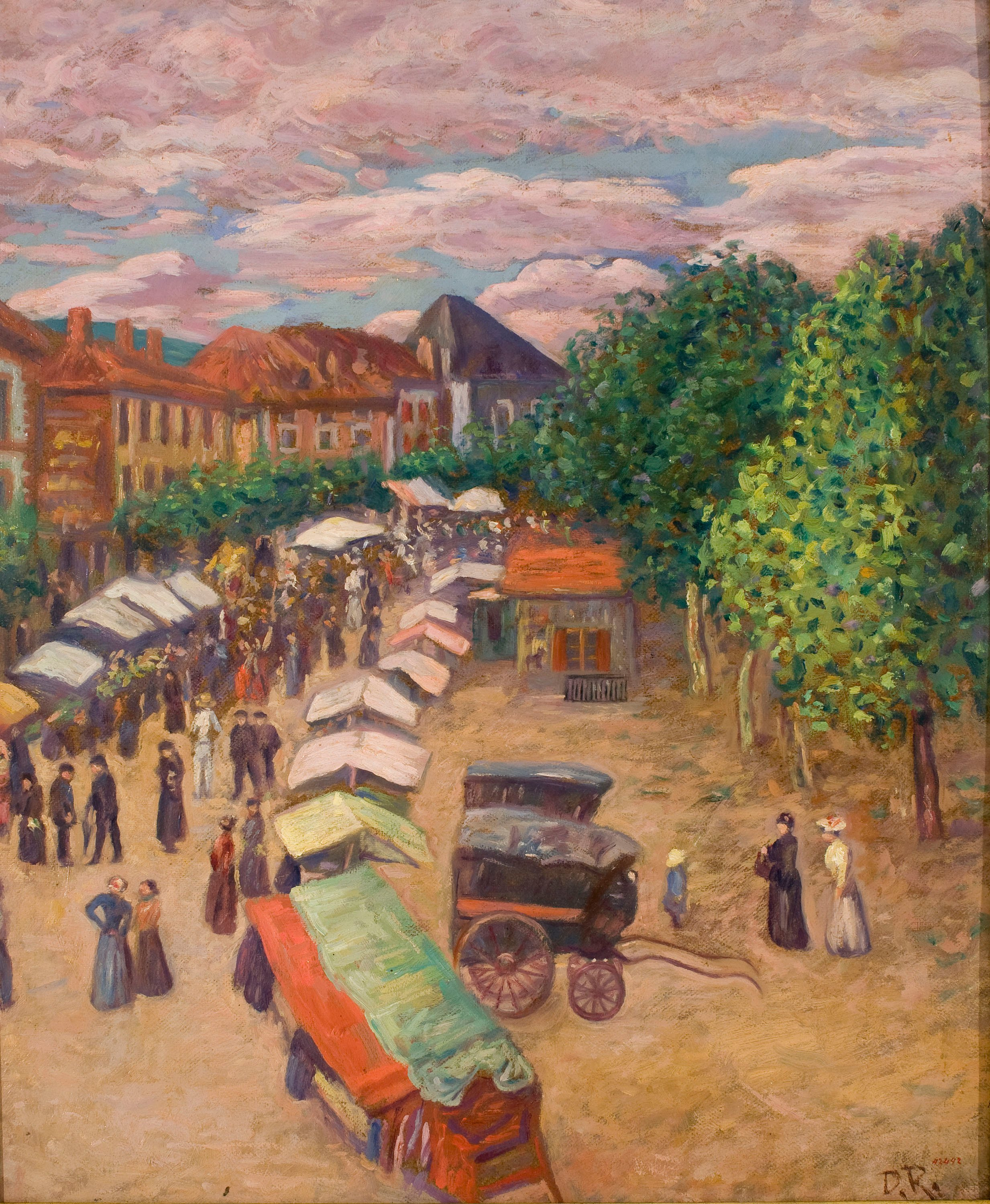 image for: Anònim - Còpia d&#039;«El mercat de Dax» de Darío de Regoyos - Cap a 1909-1947