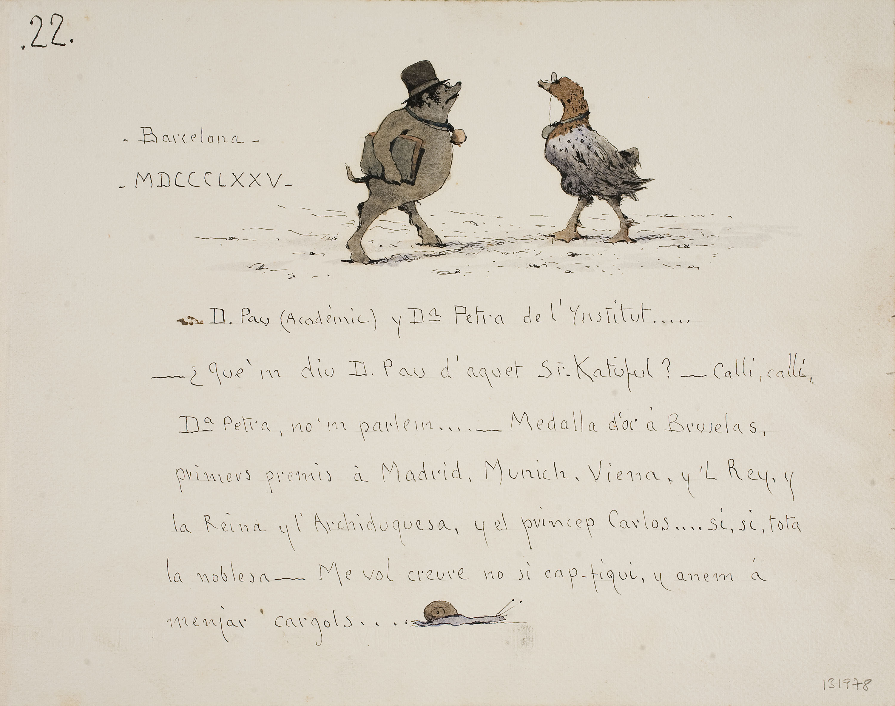 image for: Modest Urgell - D. Pau (acadèmic) y Dª Petra de l&#039;Ynstitut... - Cap a 1918