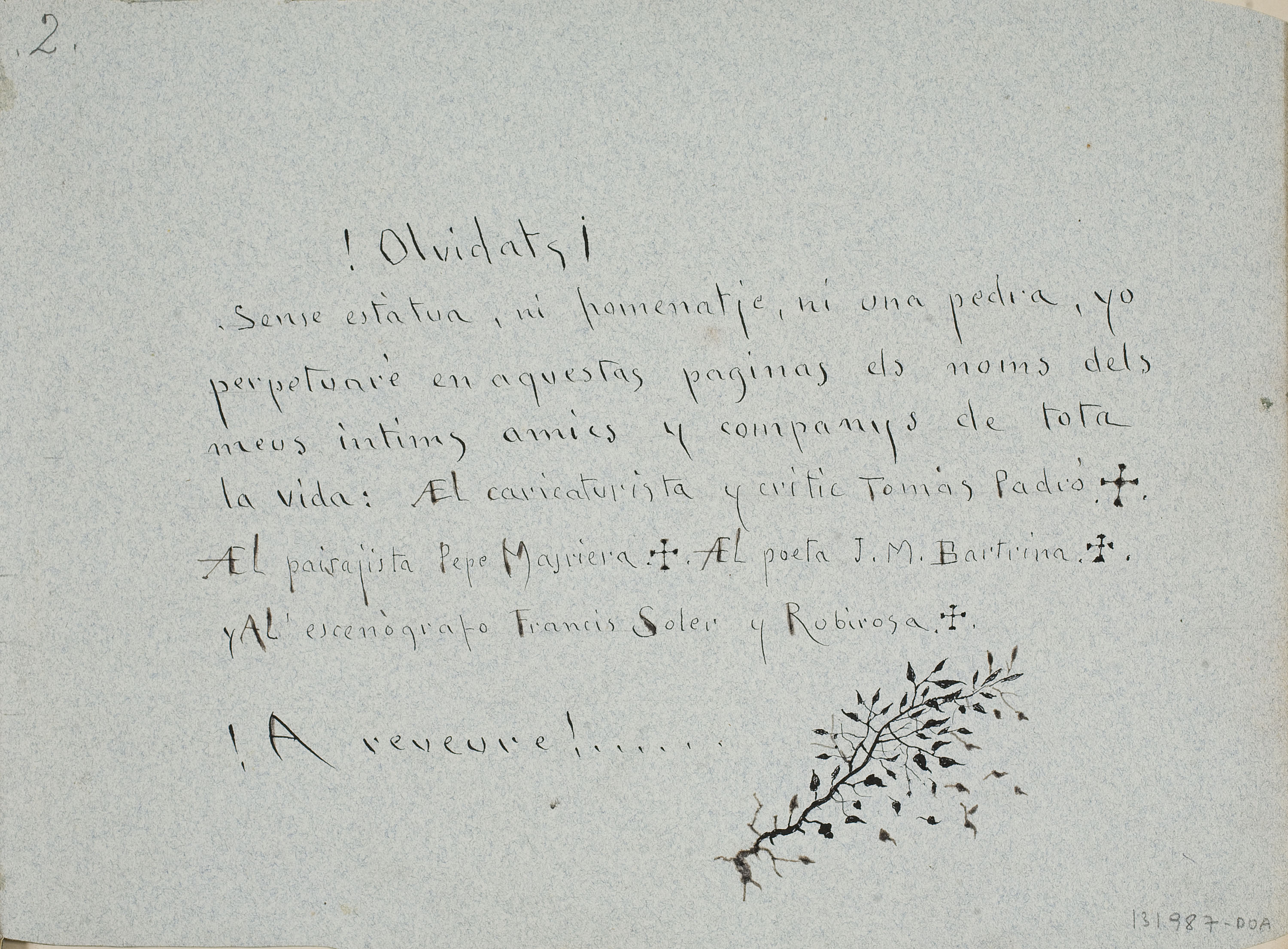 image for: Modest Urgell - ¡Olvidats! (anvers) / El «casero» (revers) - Cap a 1918