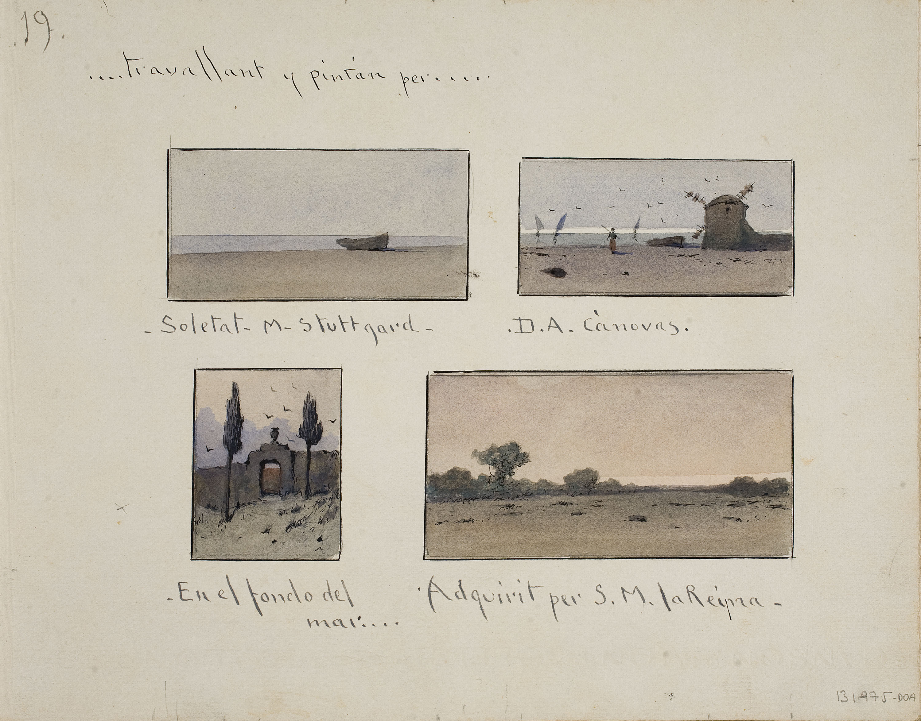 image for: Modest Urgell - ...Travallant y pintán per... (anvers) / El «casero» (revers) - Cap a 1918