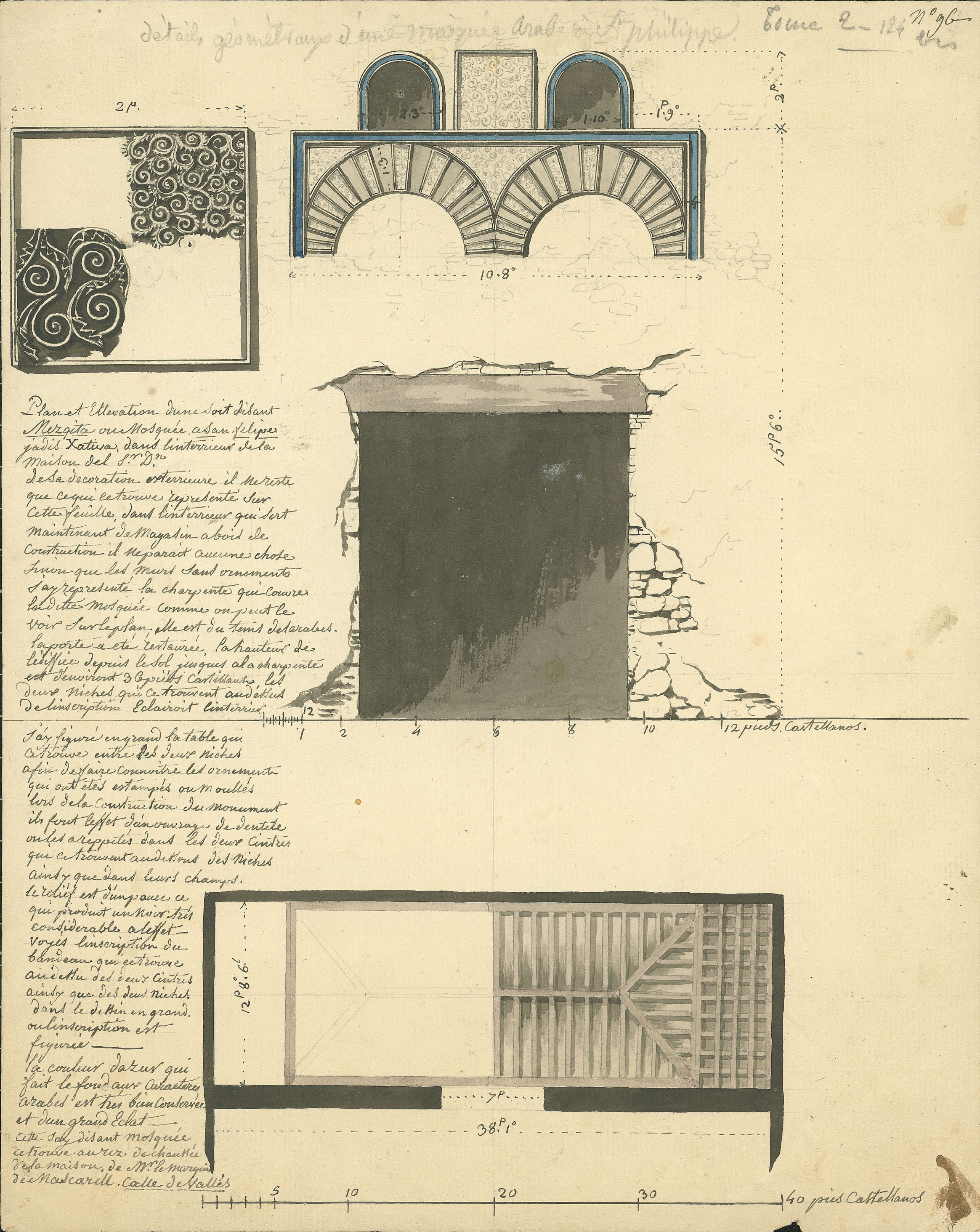 image for: Jacques Moulinier - Detalls geomètrics de la mesquita àrab a Xàtiva - Cap a 1801-1803