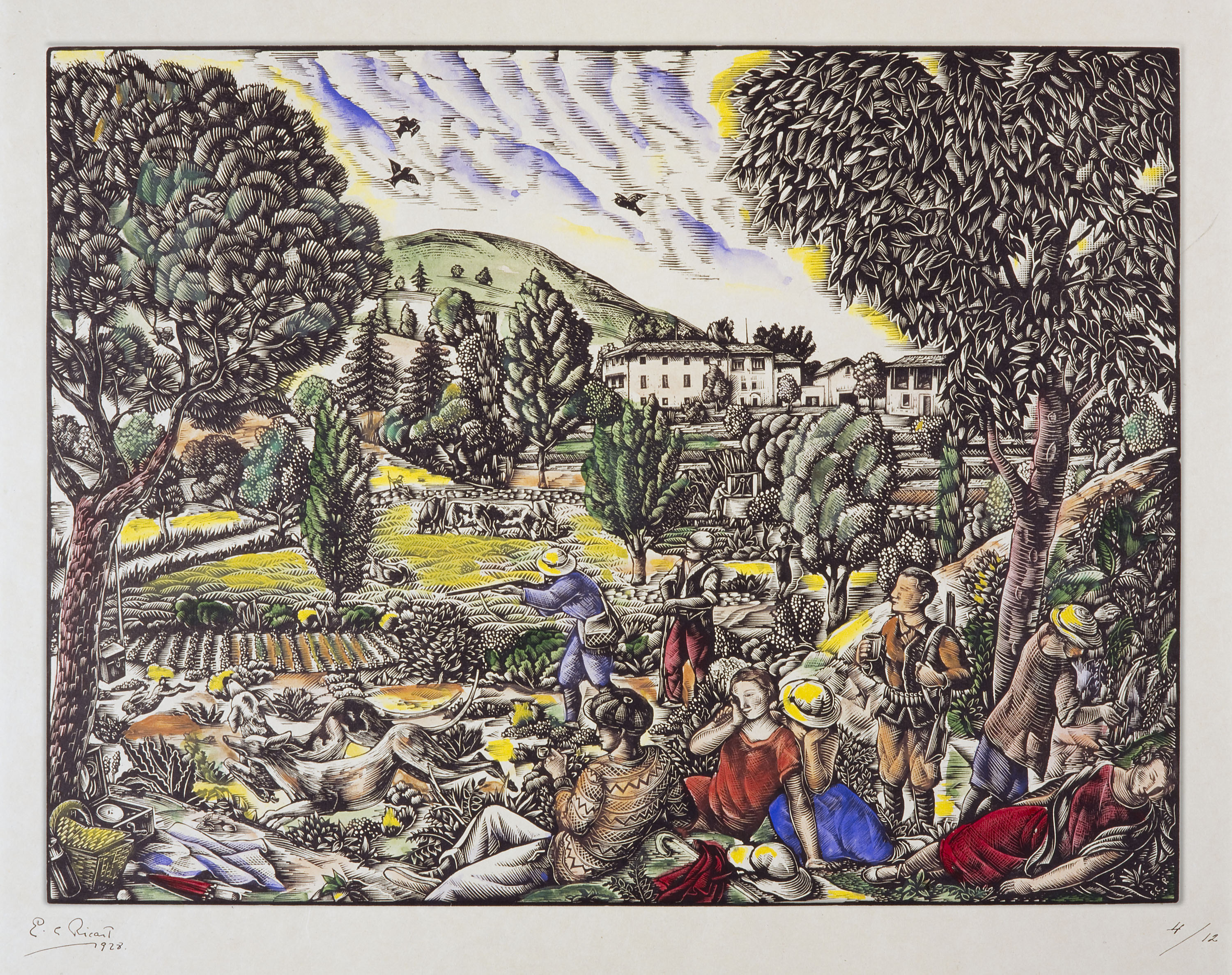 image for: Enric Cristòfol Ricart - Cacera de la llebre al Montseny - 1928