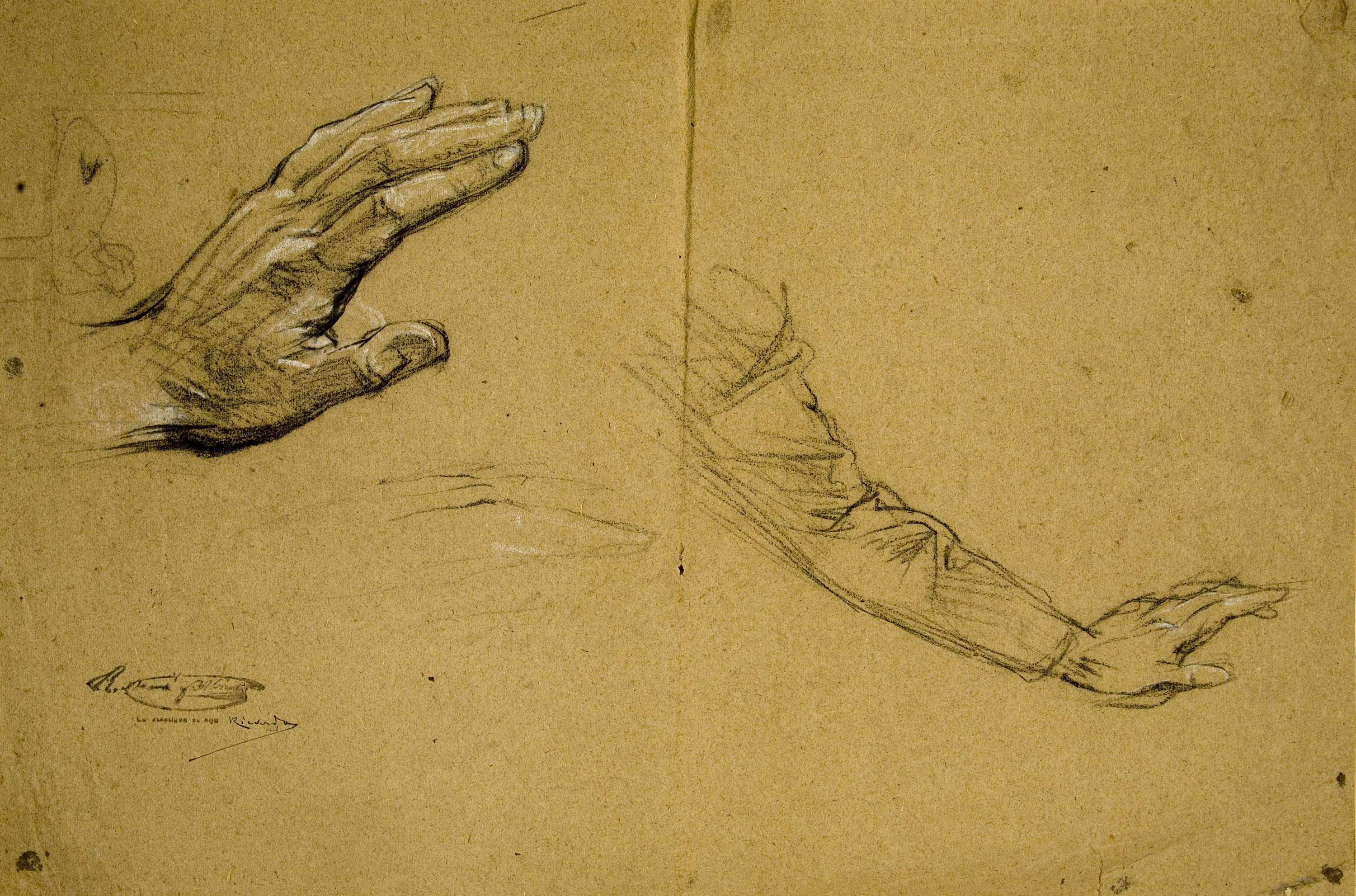 image for: Ramon Martí i Alsina - Apunts de mà i braç - Cap a 1860-1865