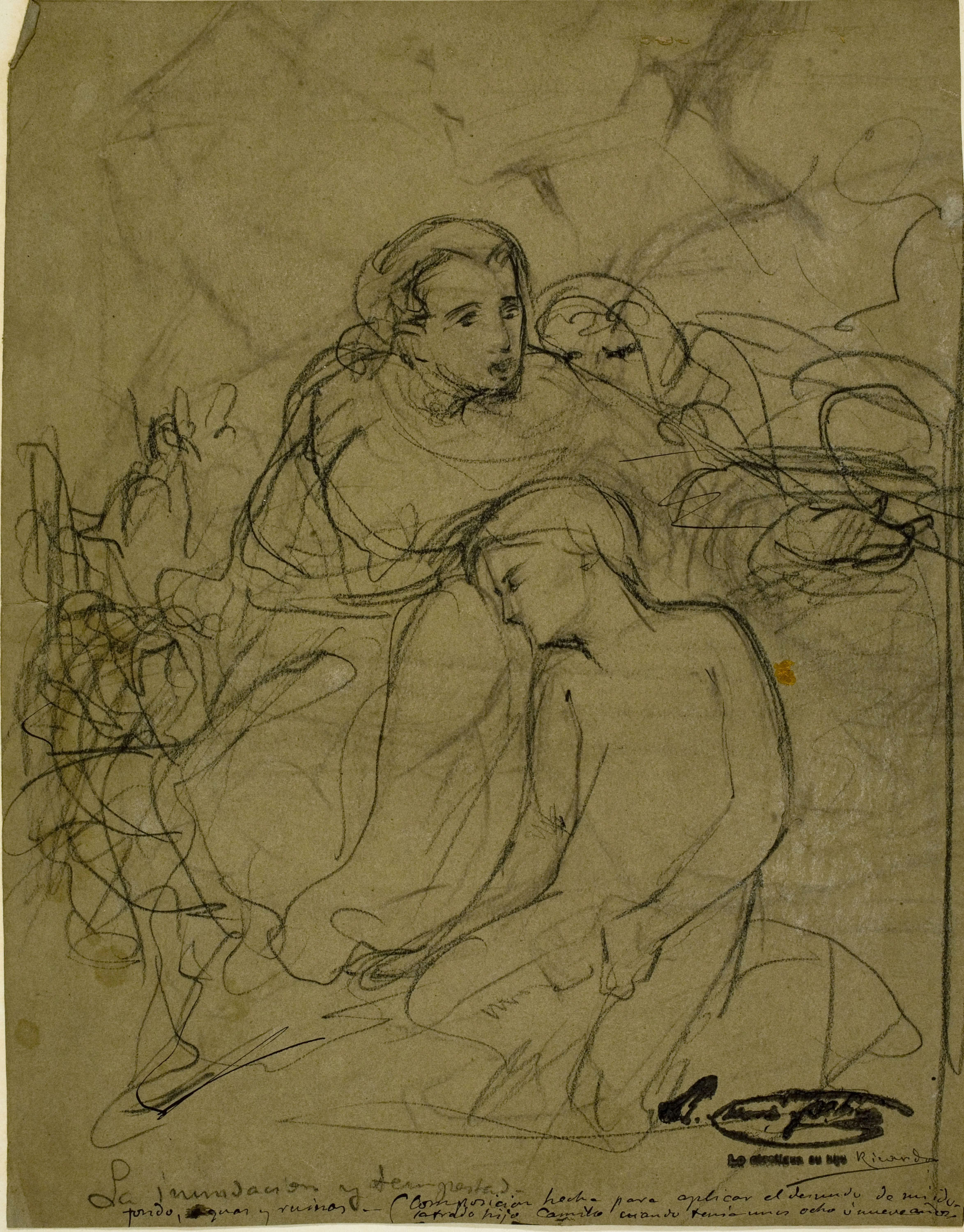 image for: Ramon Martí i Alsina - Apunt de figures - Cap a 1860-1865