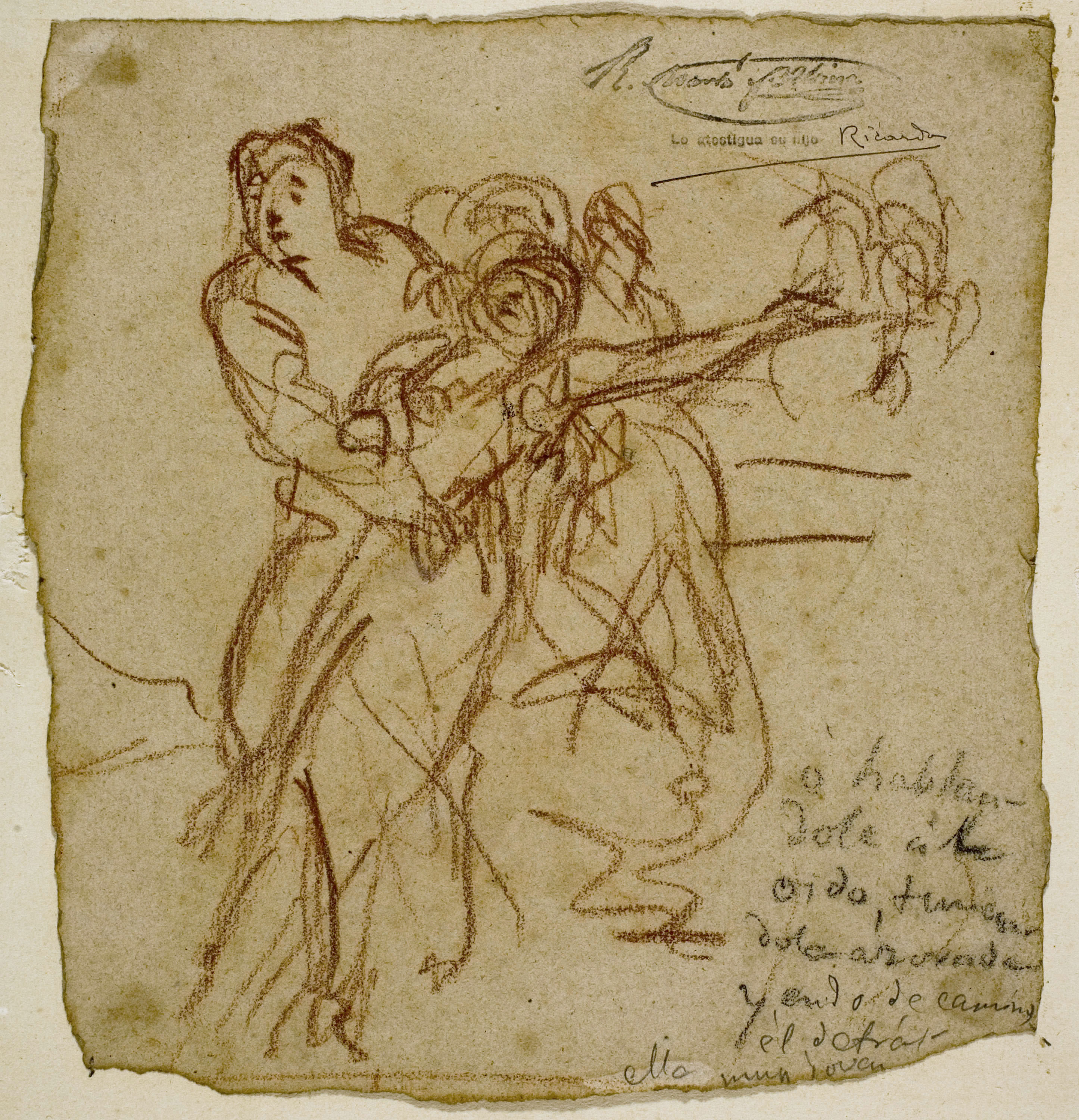 image for: Ramon Martí i Alsina - Apunt de figures - Cap a 1860-1870