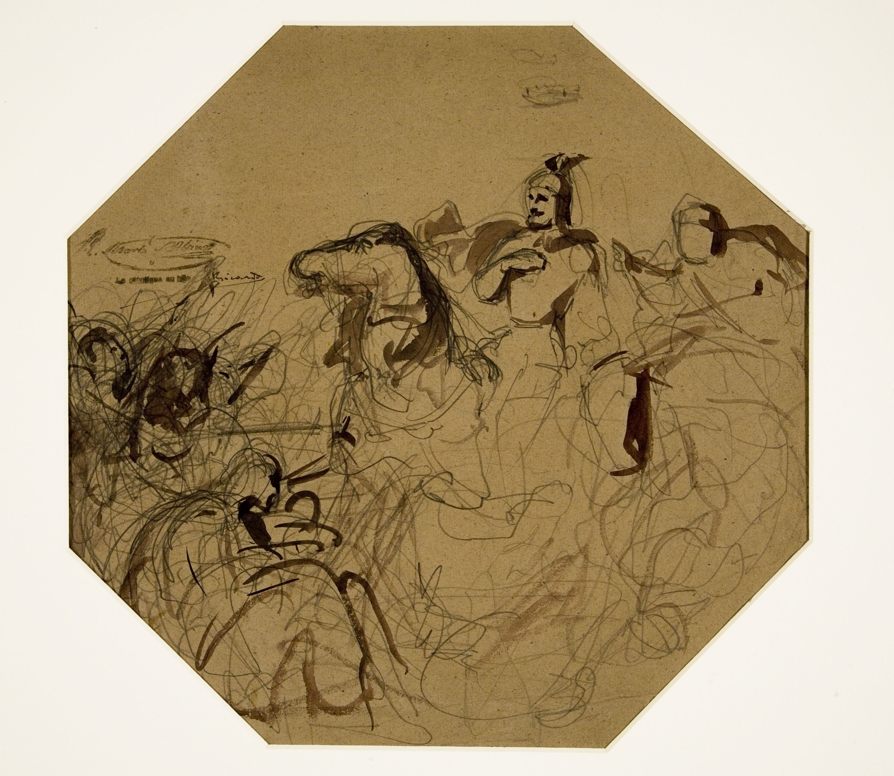 image for: Ramon Martí i Alsina - Dibuix preparatori per a les pintures del sostre del Liceu de Barcelona - Cap a 1862