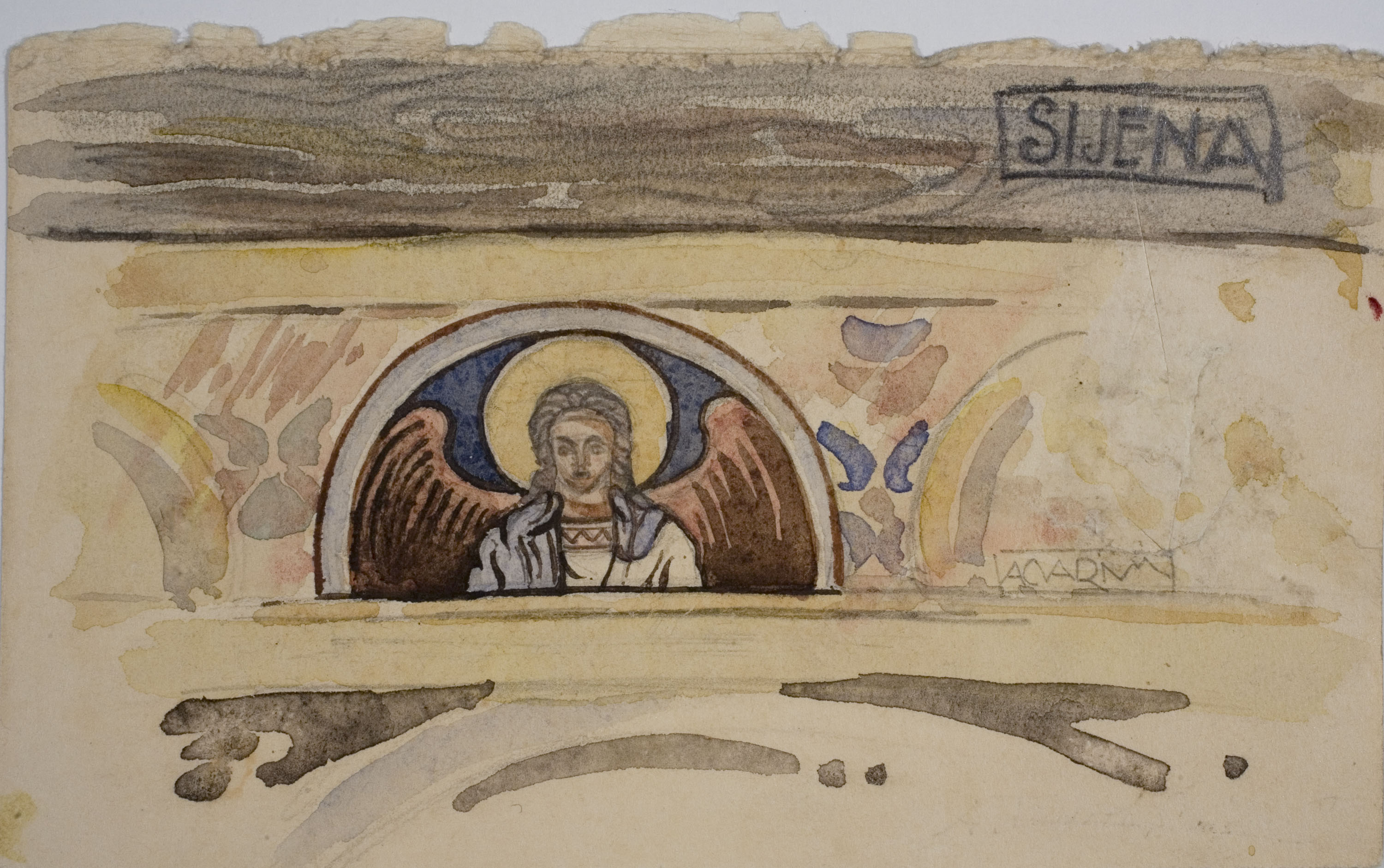 image for: Lluís Domènech i Montaner - Còpia de les pintures de Sixena: Fris amb àngel - 1918