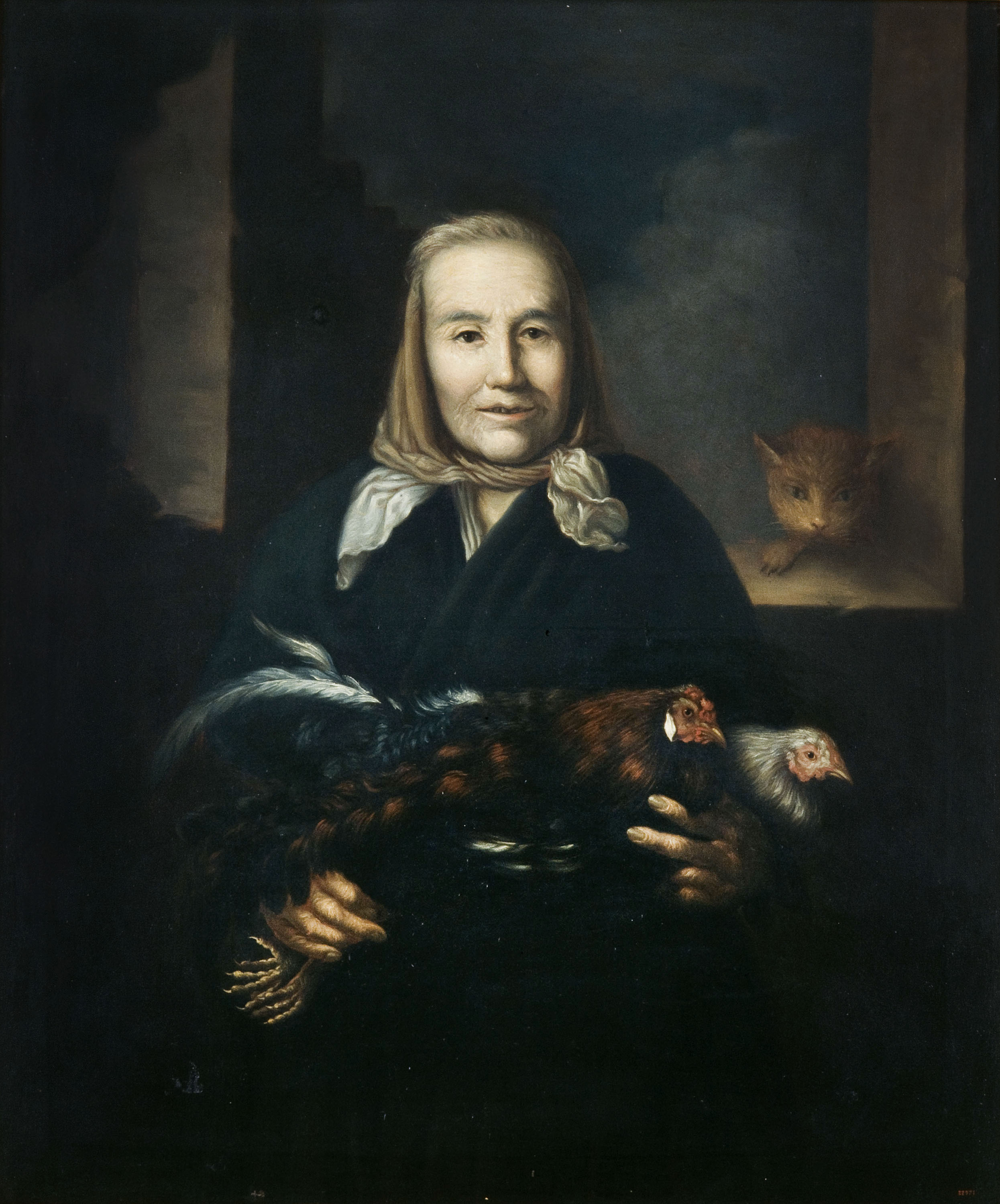 image for: Anònim - Camperola amb gallines - Segle XIX