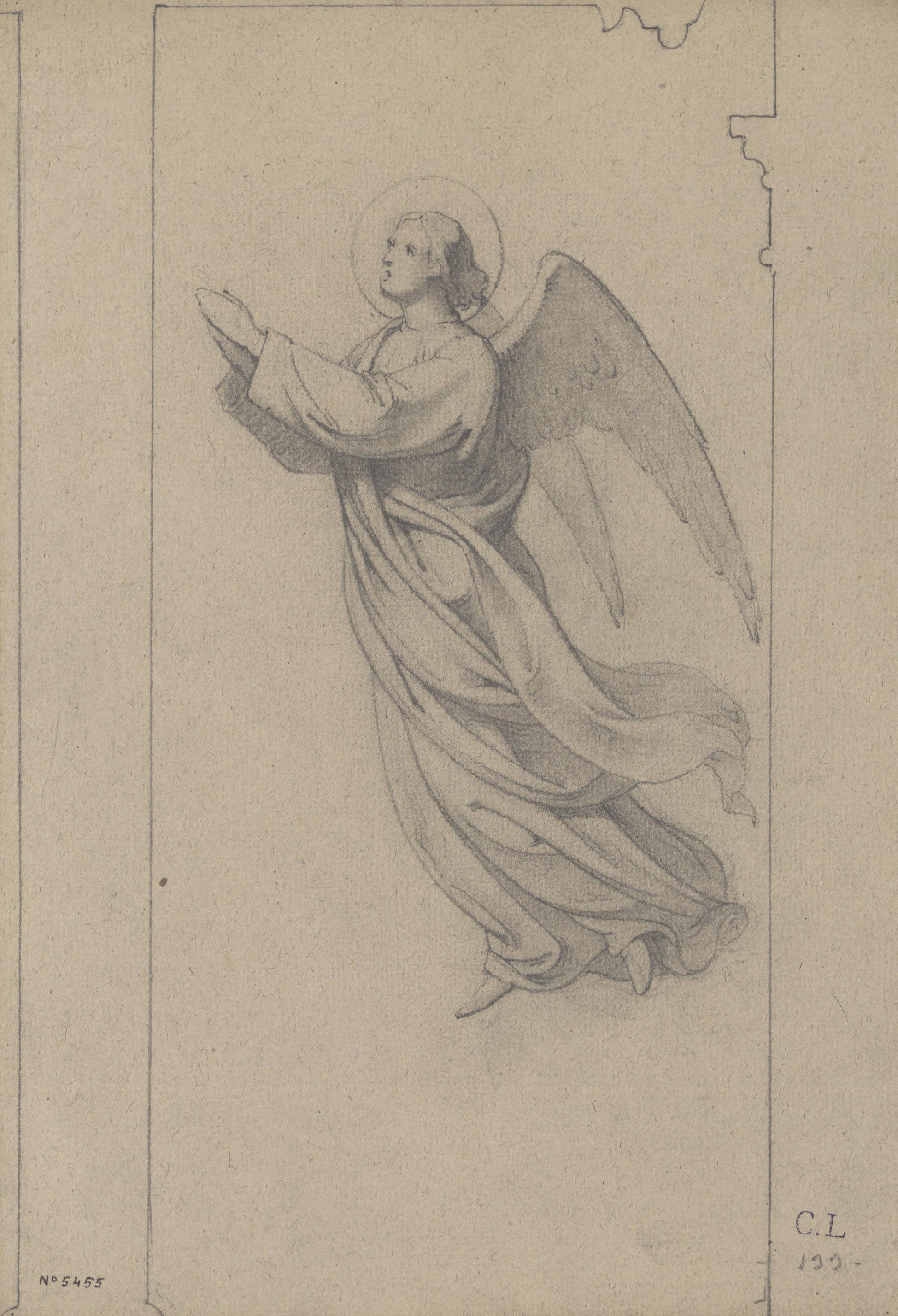 image for: Claudi Lorenzale - Estudi d&#039;àngel per al quadre «L&#039;Assumpció de la Mare de Déu» - Cap a 1871